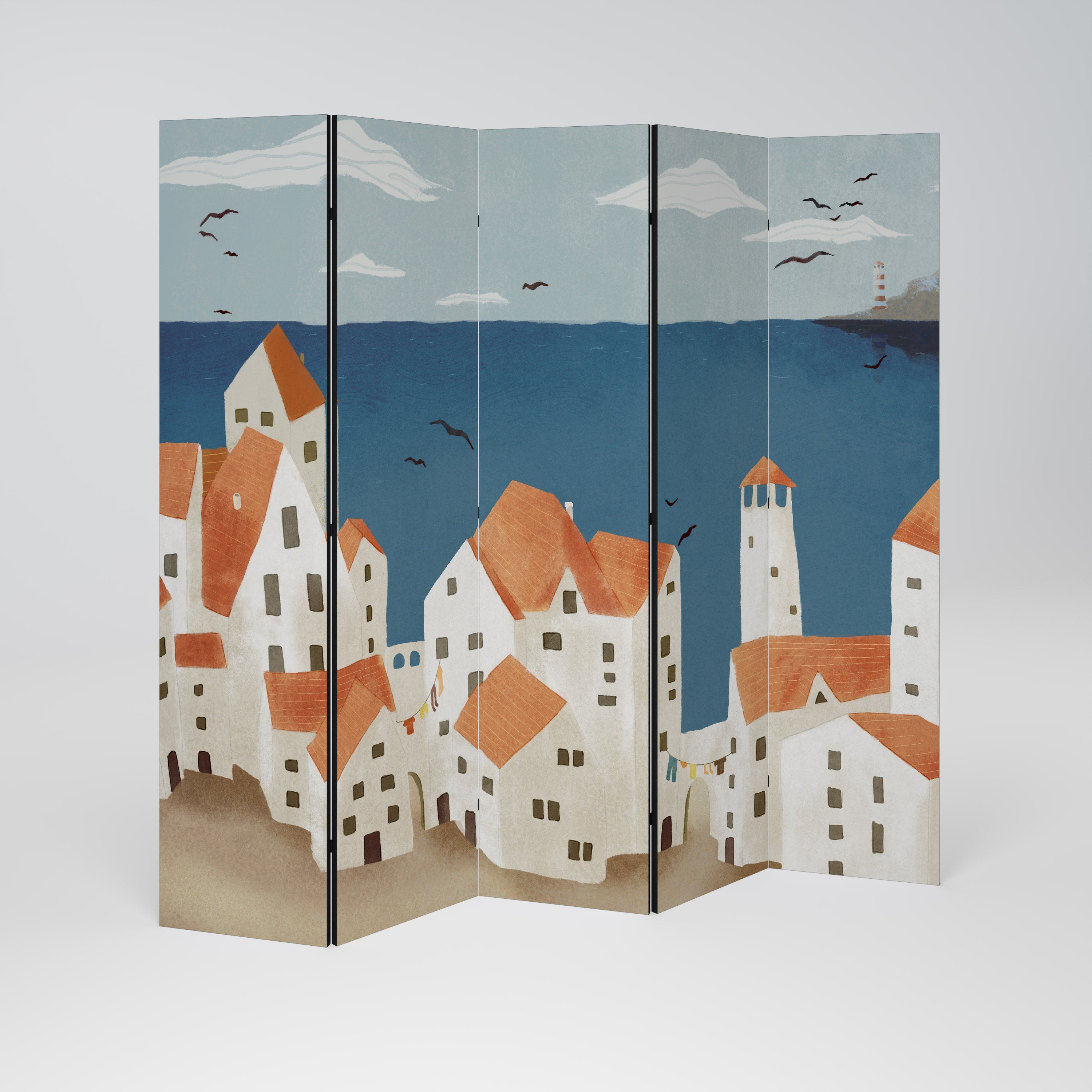 COASTLAND VILLAGE Dekorativ rumsavdelare med 5 paneler