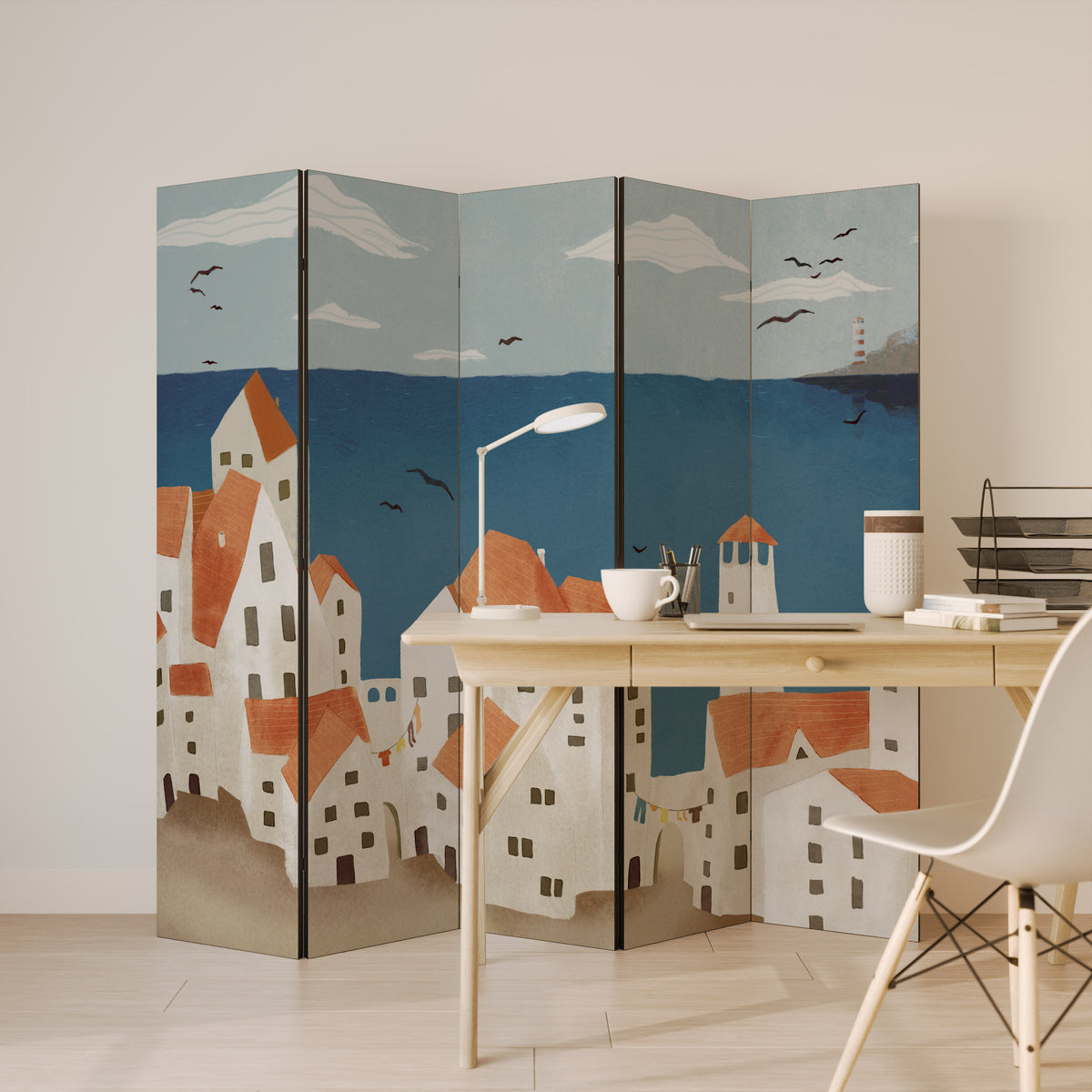 COASTLAND VILLAGE Dekorativ rumsavdelare – 5 paneler