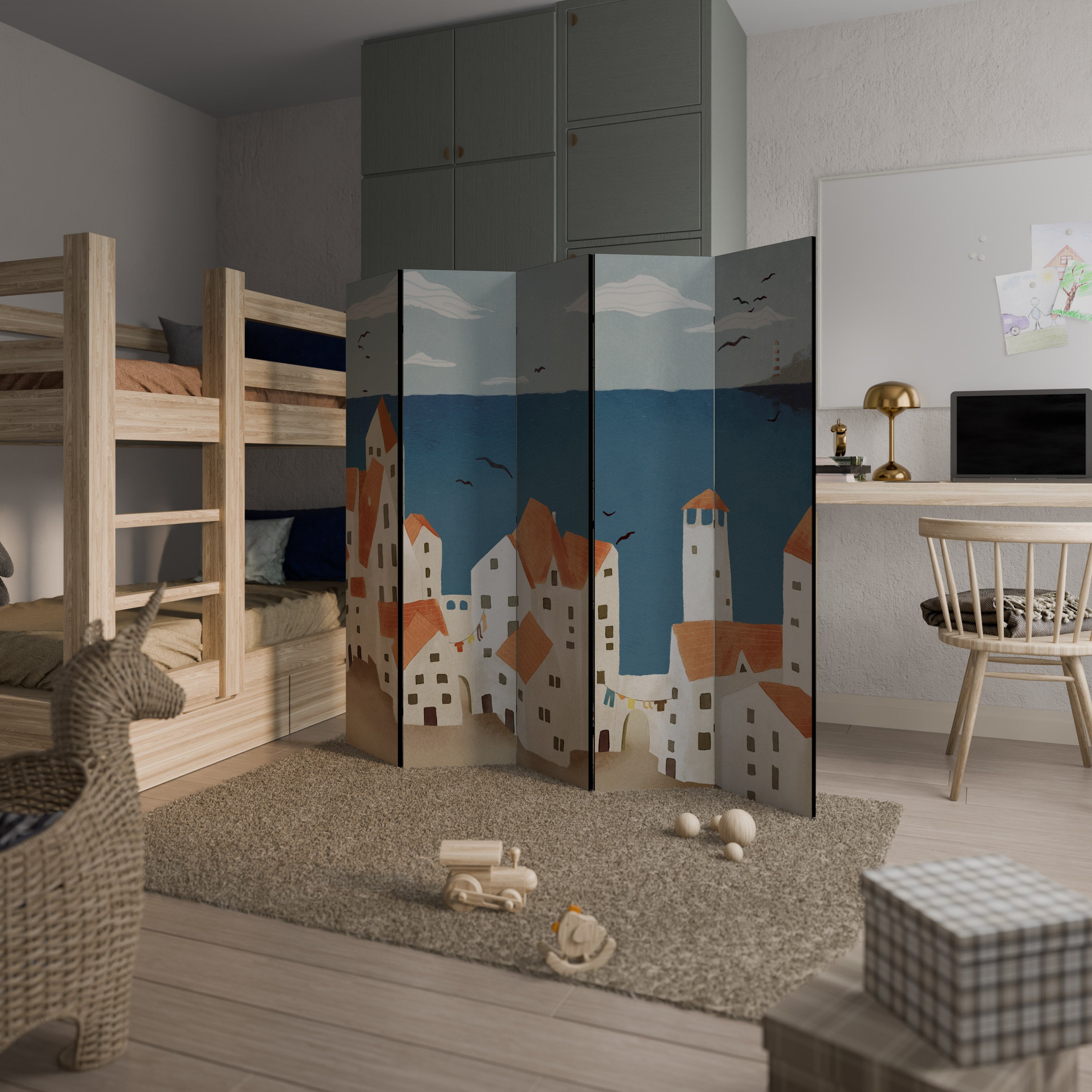 COASTLAND VILLAGE Dekorativ rumsavdelare med 5 paneler