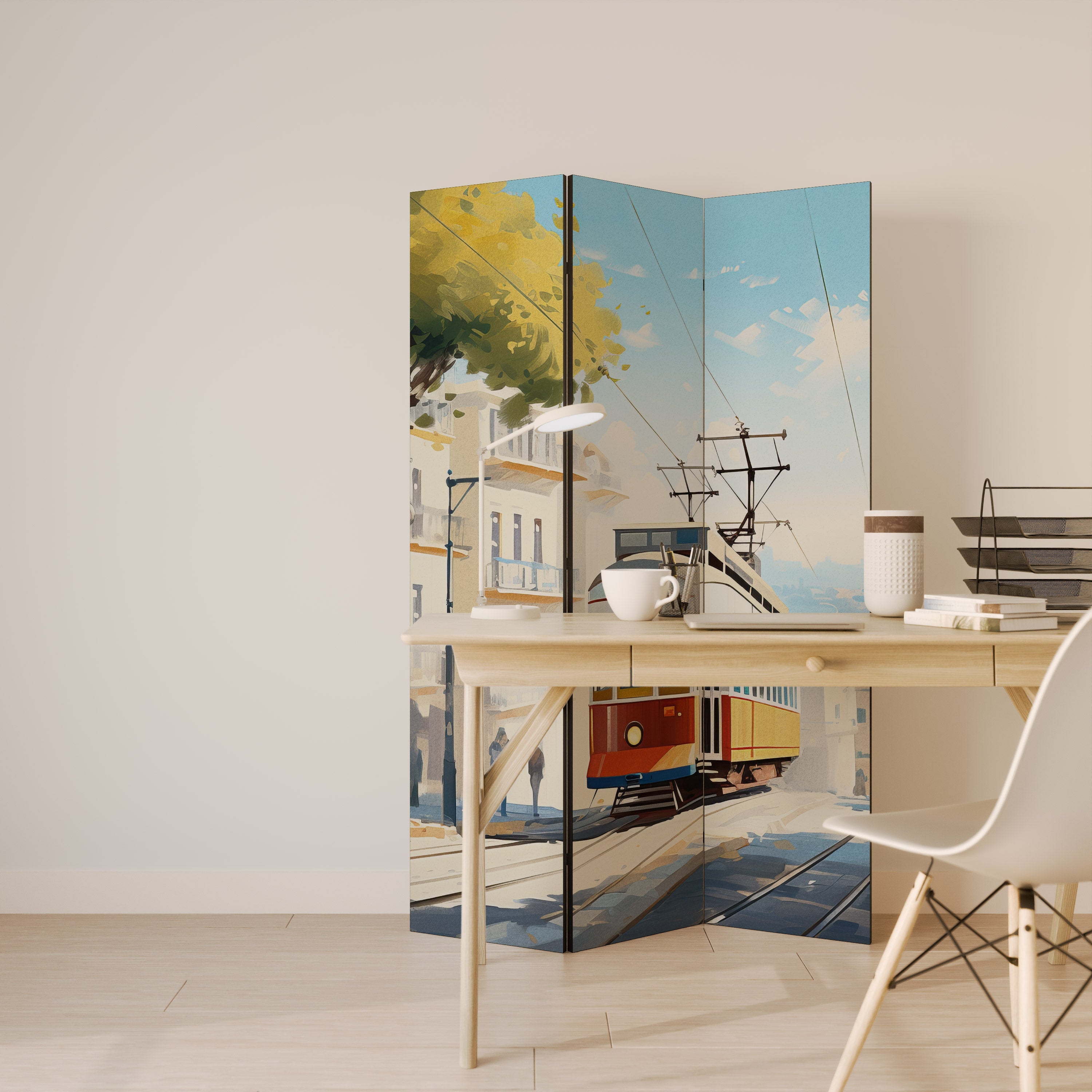 TRAMWAY DREAMSCAPE Dekorativ rumsavdelare med 3 paneler