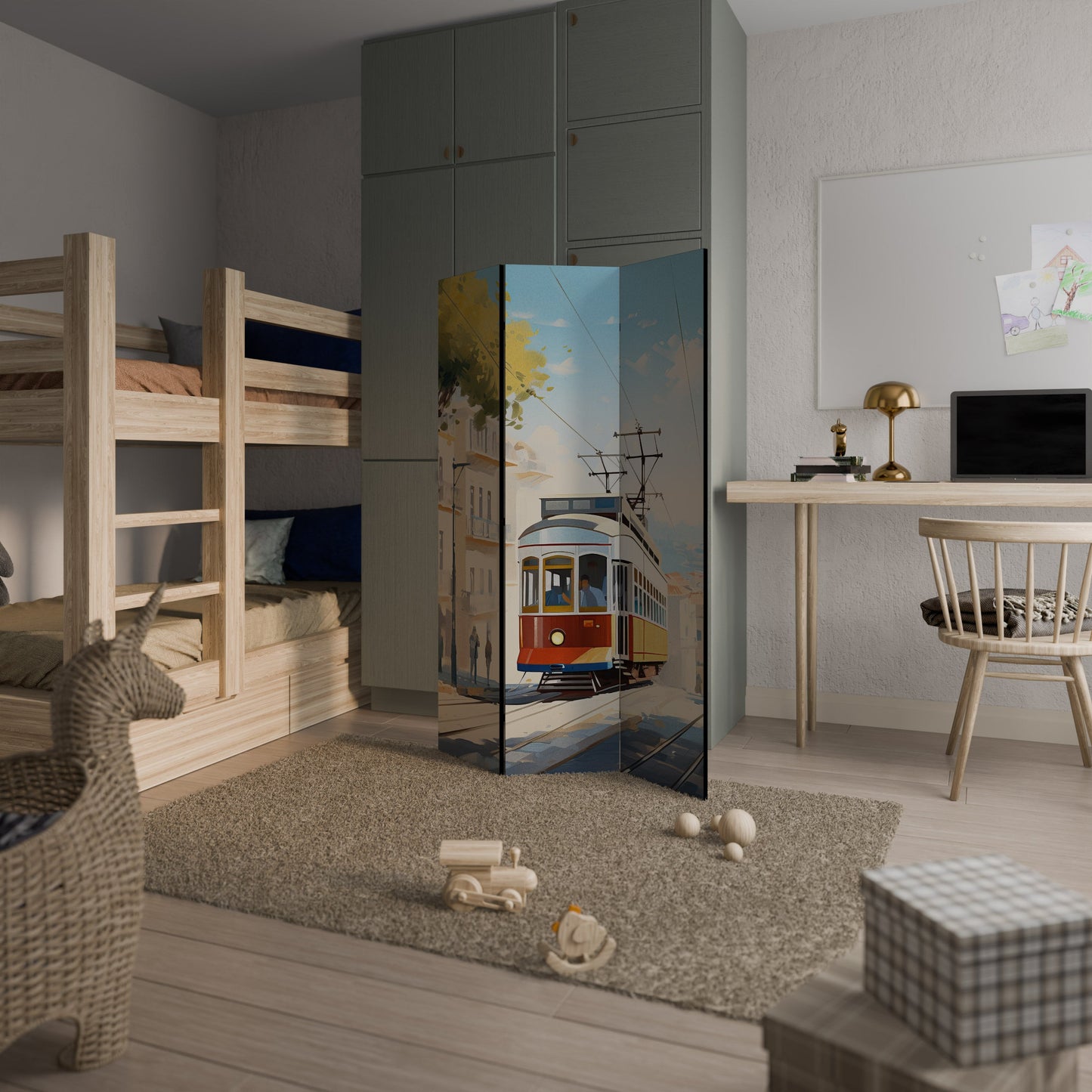 TRAMWAY DREAMSCAPE Dekorativ rumsavdelare med 3 paneler