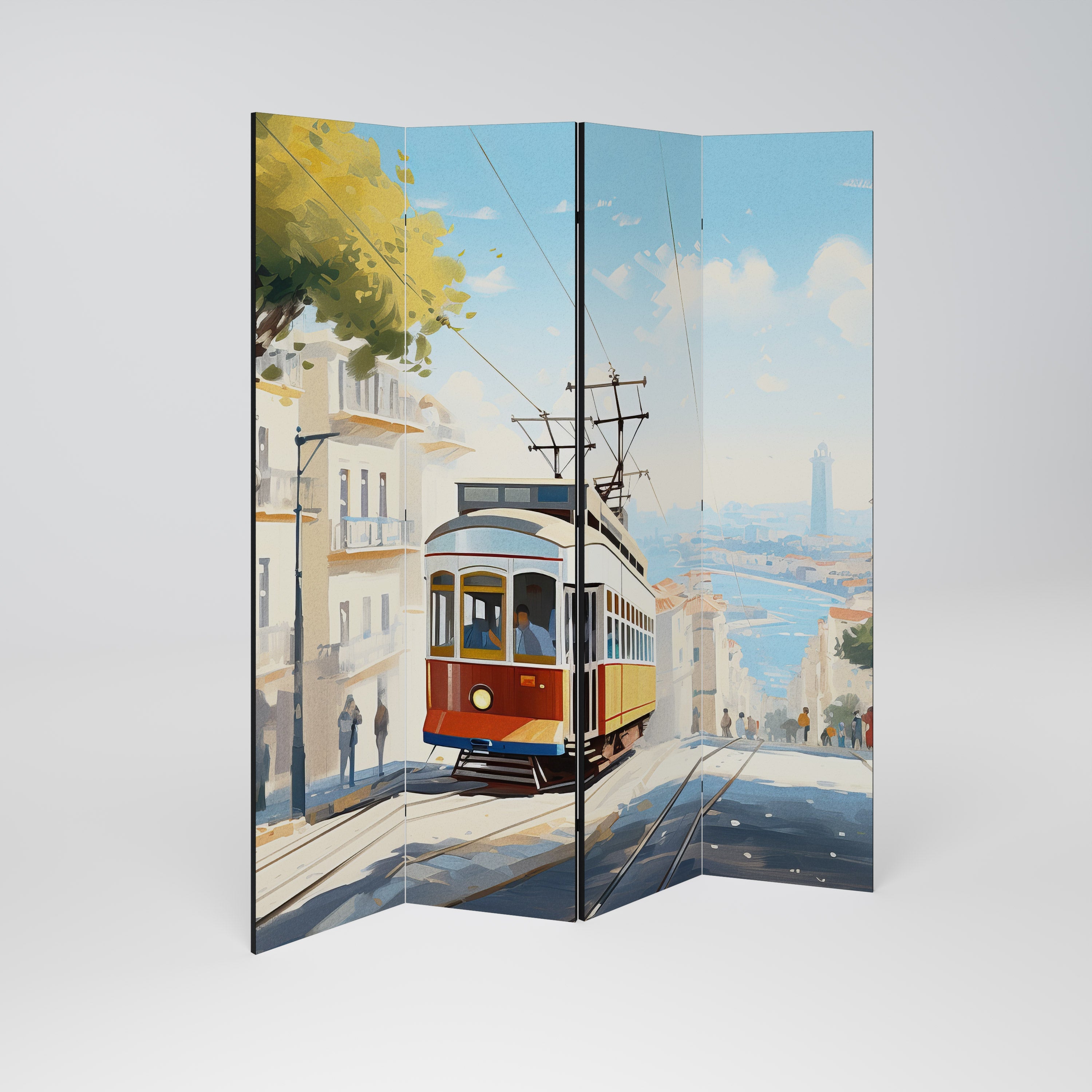 TRAMWAY DREAMSCAPE Dekorativ rumsavdelare med 4 paneler
