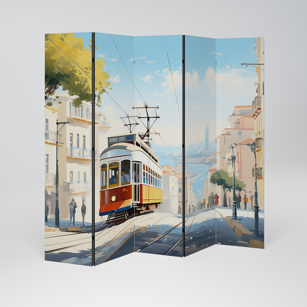 TRAMWAY DREAMSCAPE Dekorativ rumsavdelare – 5 paneler