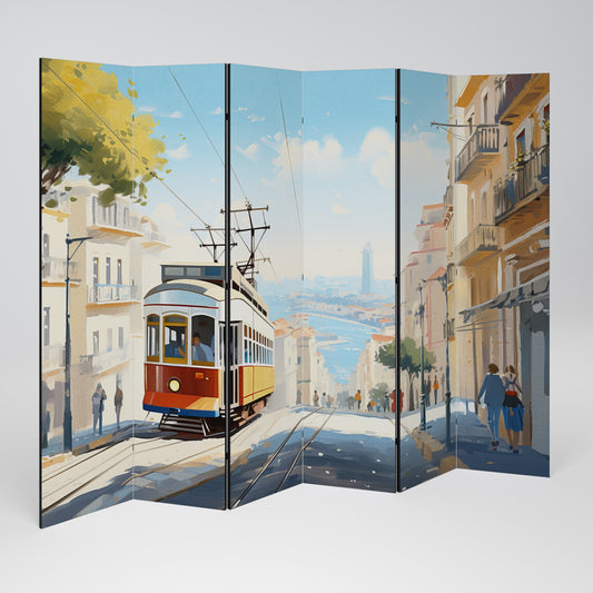 TRAMWAY DREAMSCAPE Dekorativ rumsavdelare med 6 paneler