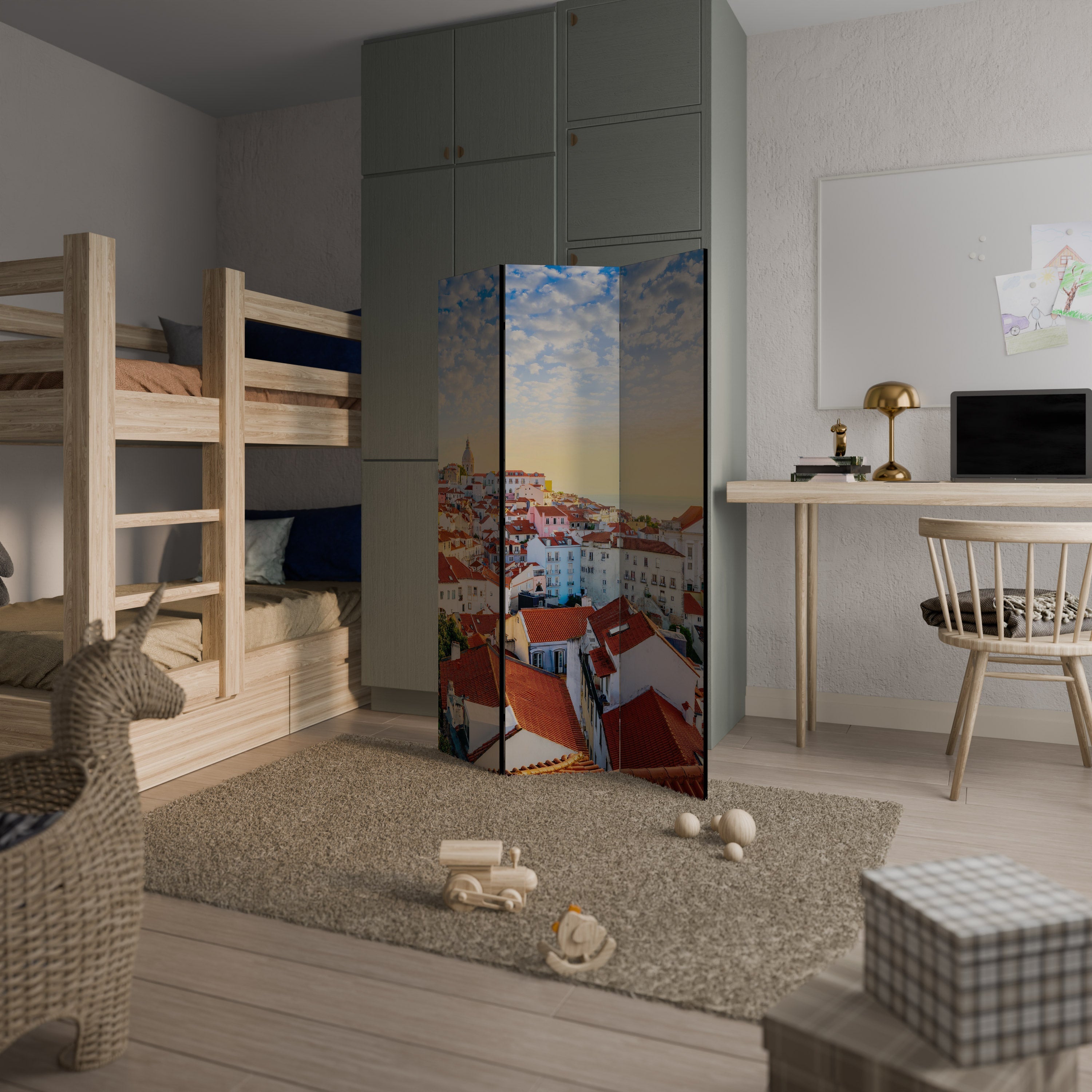 ROOFTOP RADIANCE Dekorativ rumsavdelare med 3 paneler