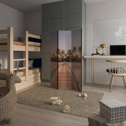 SUNSET SANDSCAPE JOURNEY Dekorativ rumsavdelare med 3 paneler