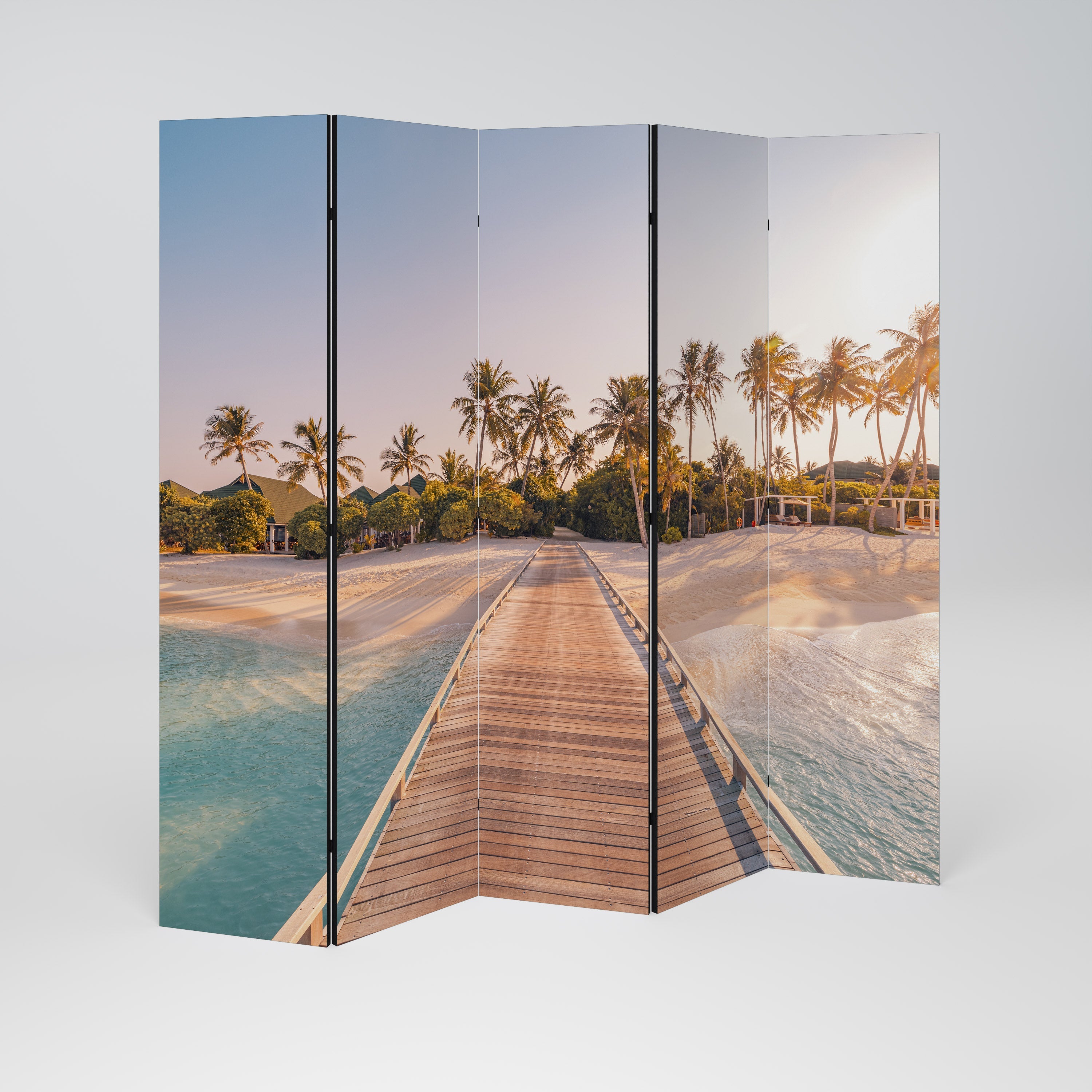 SUNSET SANDSCAPE JOURNEY Dekorativ rumsavdelare med 5 paneler