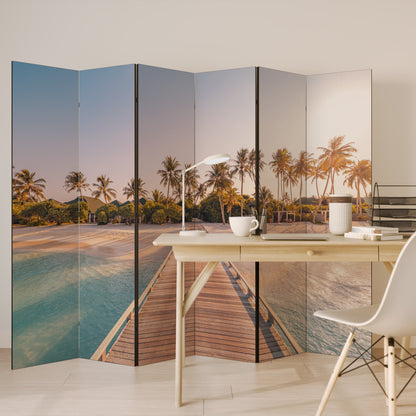 SUNSET SANDSCAPE JOURNEY Dekorativ rumsavdelare med 6 paneler