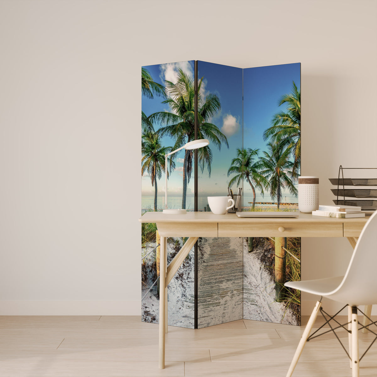 BREEZY COASTAL RETREAT Dekorativ rumsavdelare – 3 paneler