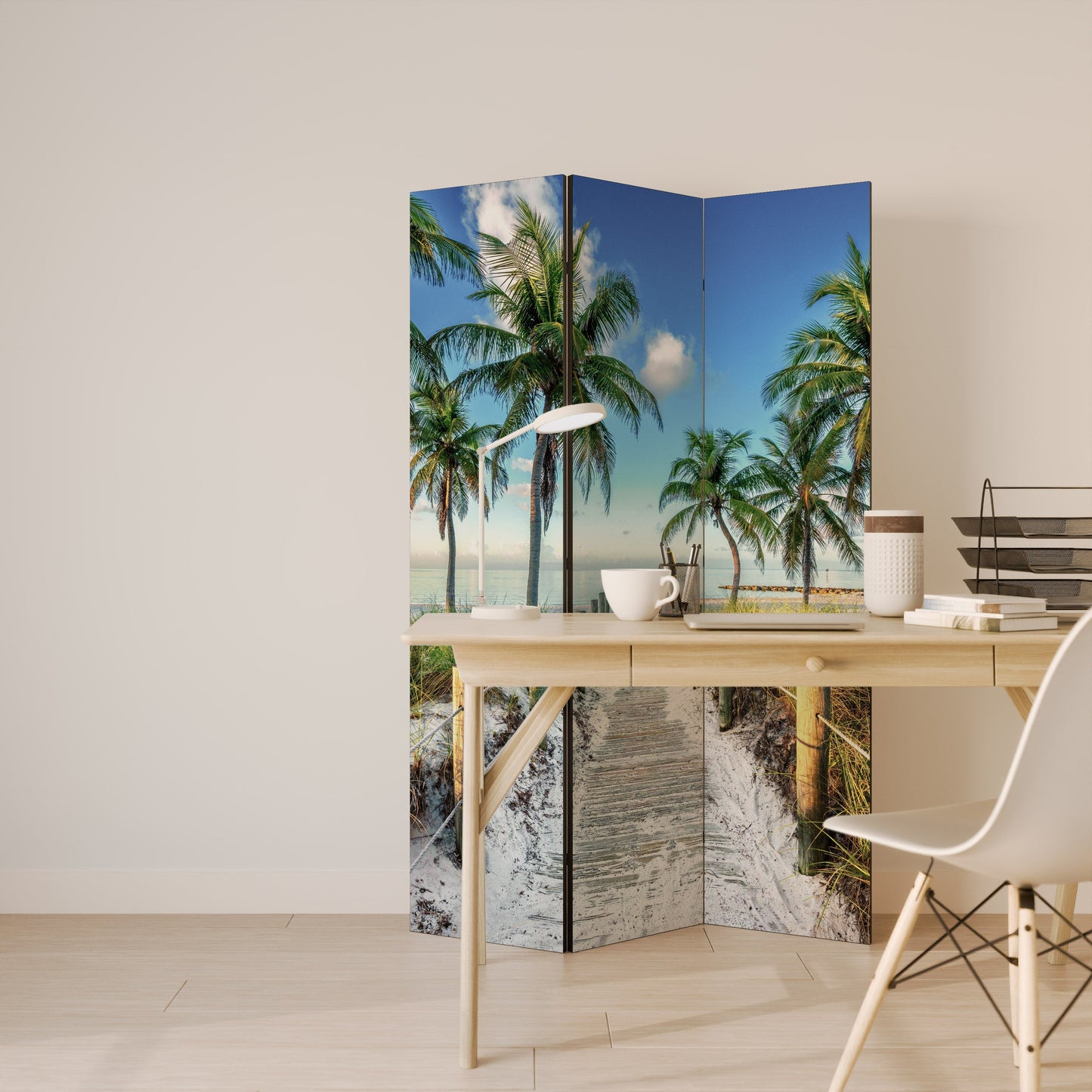 BREEZY COASTAL RETREAT Dekorativ rumsavdelare med 3 paneler