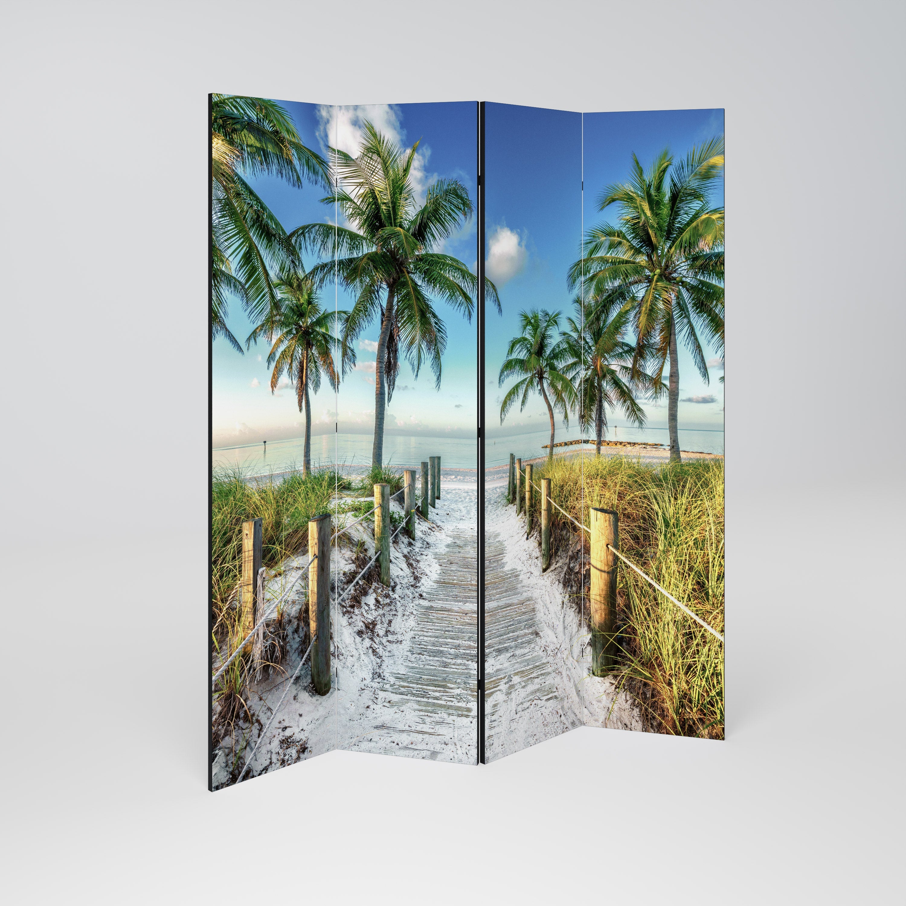 BREEZY COASTAL RETREAT Dekorativ rumsavdelare med 4 paneler