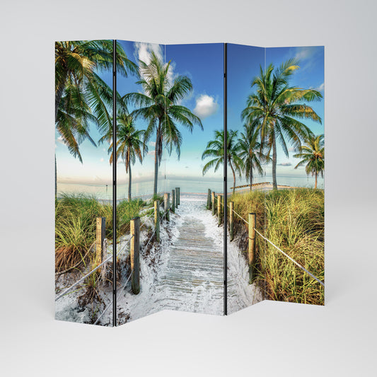 BREEZY COASTAL RETREAT Dekorativ rumsavdelare – 5 paneler