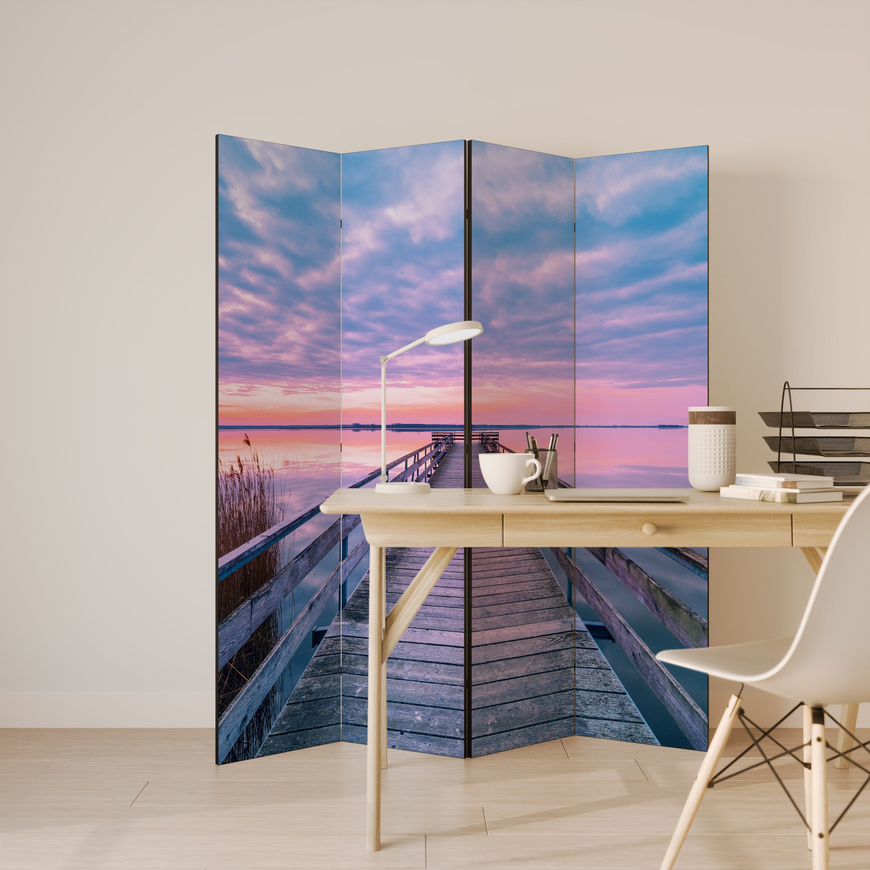 PASTEL PROMENADE Dekorativ rumsavdelare med 4 paneler