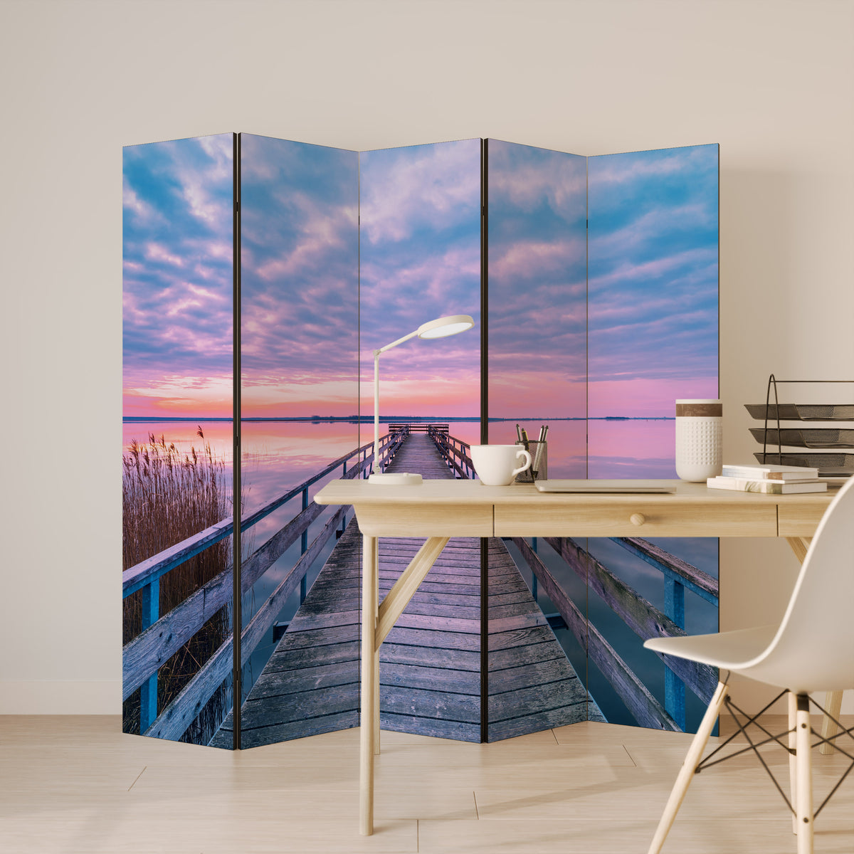 PASTEL PROMENADE Dekorativ rumsavdelare – 5 paneler
