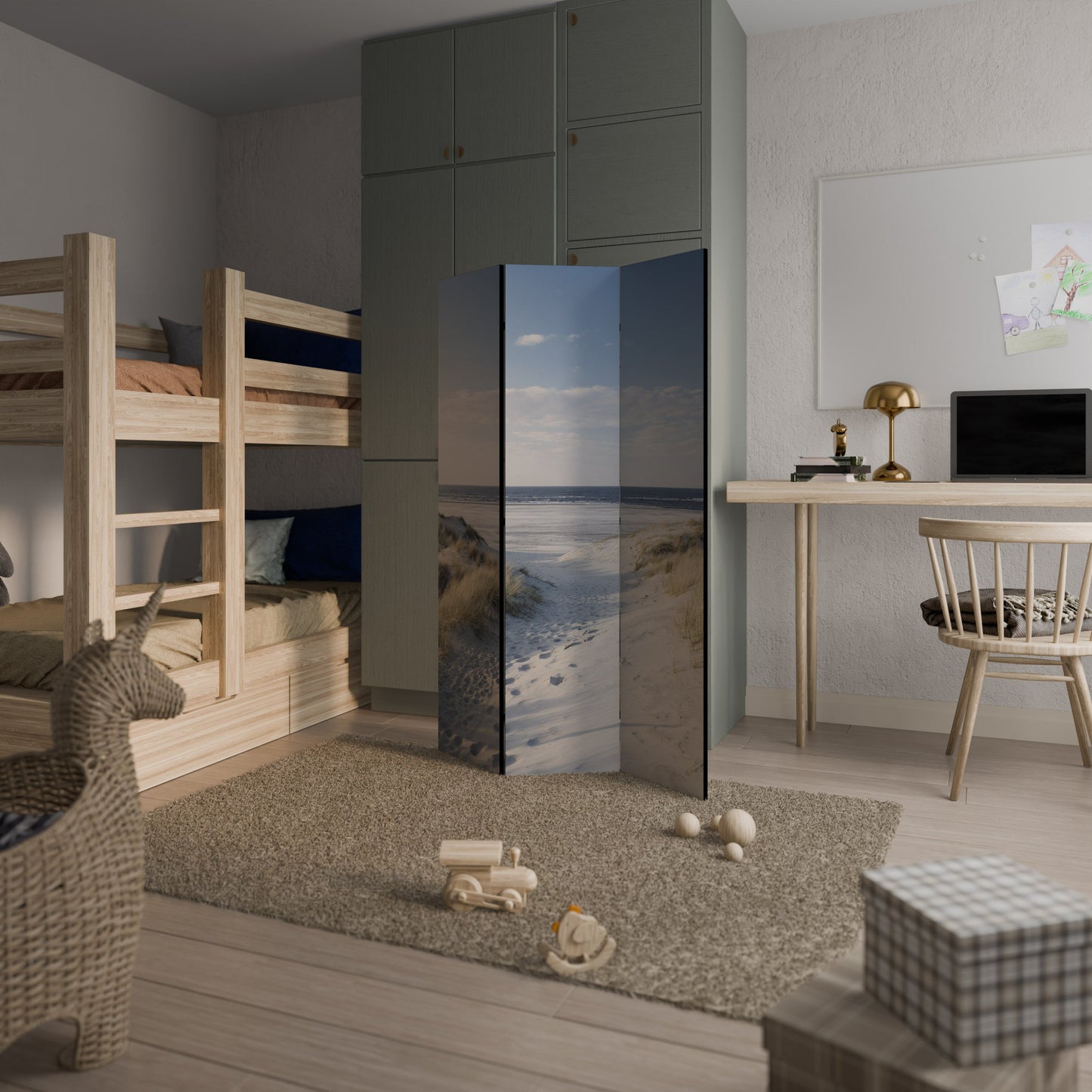 SEASIDE DREAMING Dekorativ rumsavdelare med 3 paneler