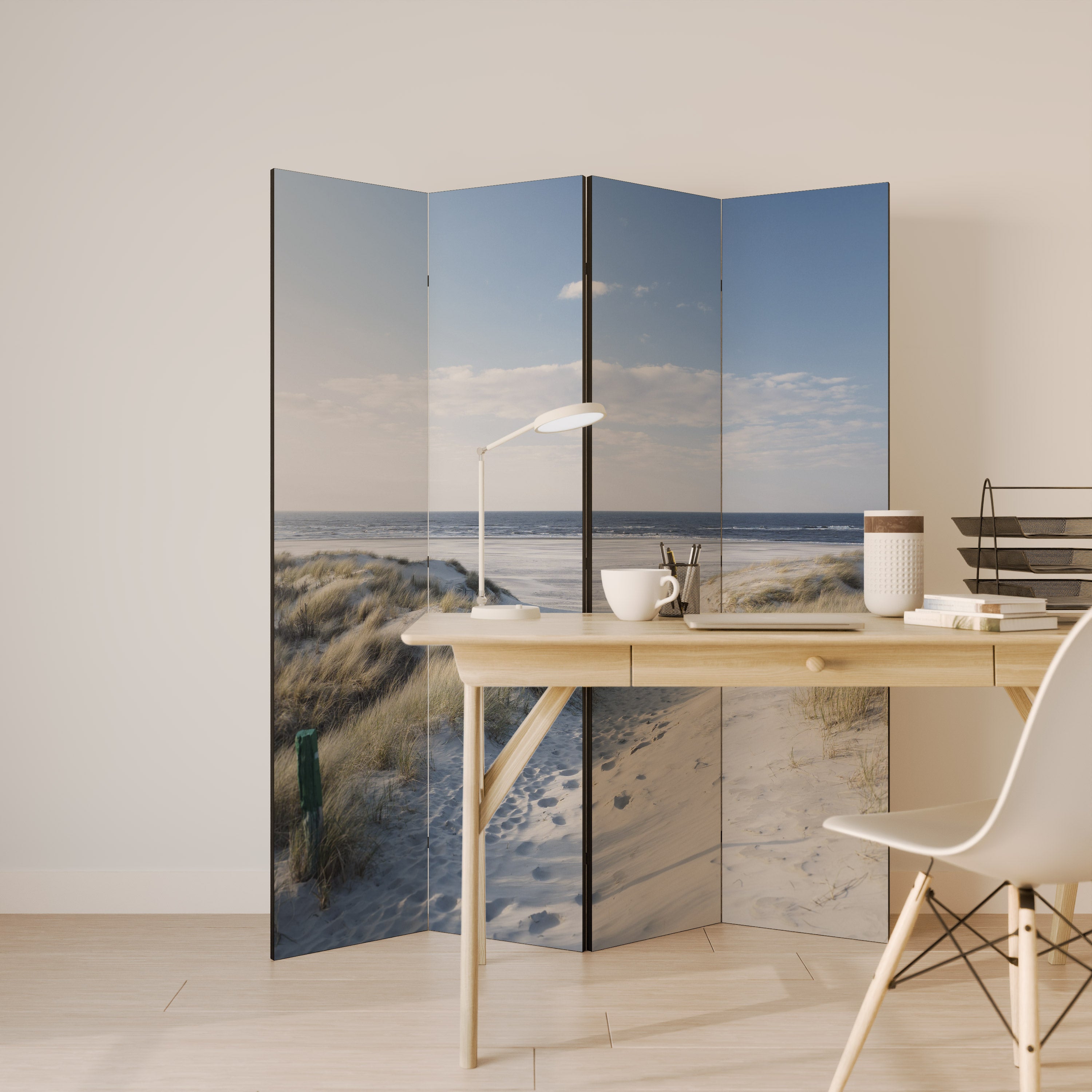 SEASIDE DREAMING Dekorativ rumsavdelare med 4 paneler