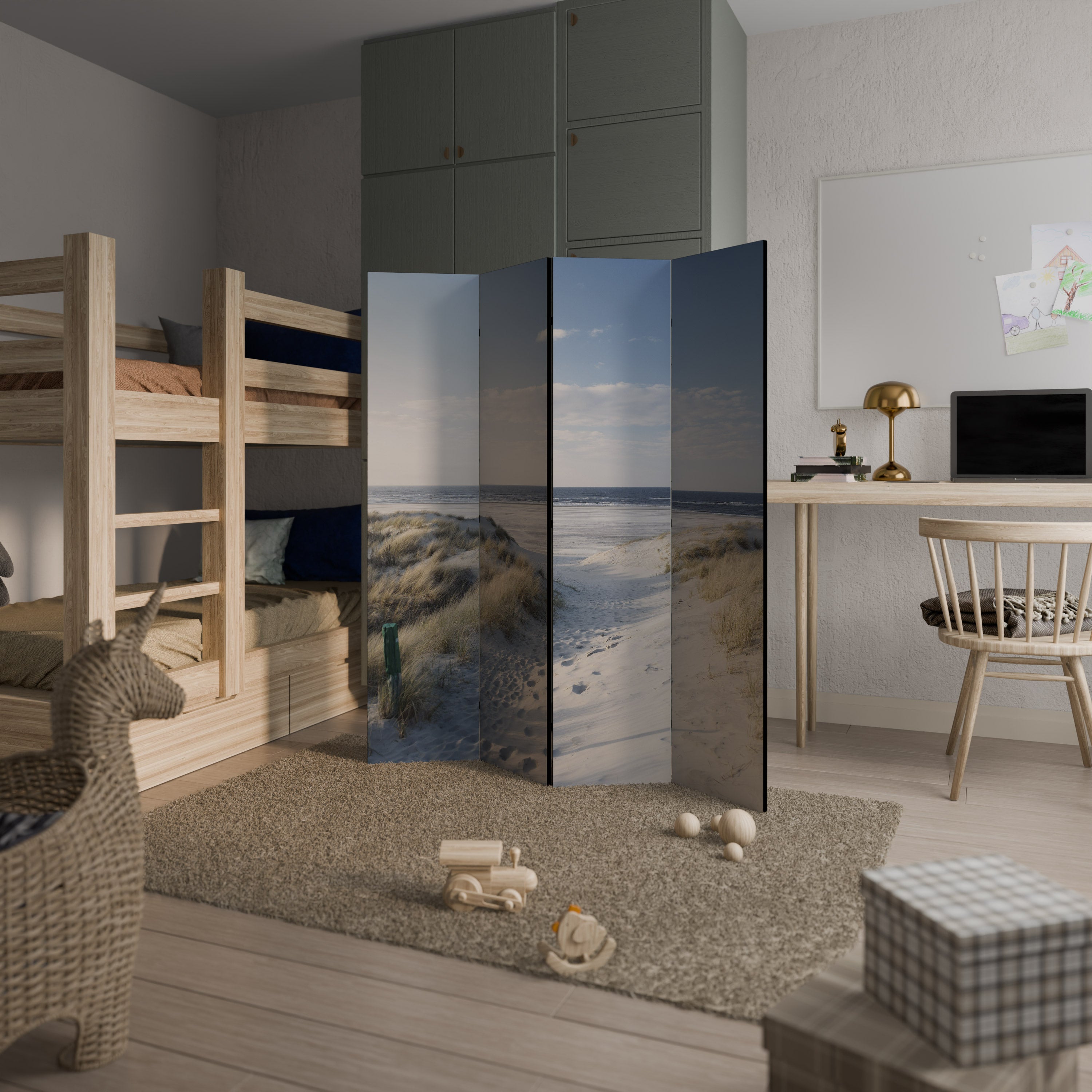 SEASIDE DREAMING Dekorativ rumsavdelare med 4 paneler