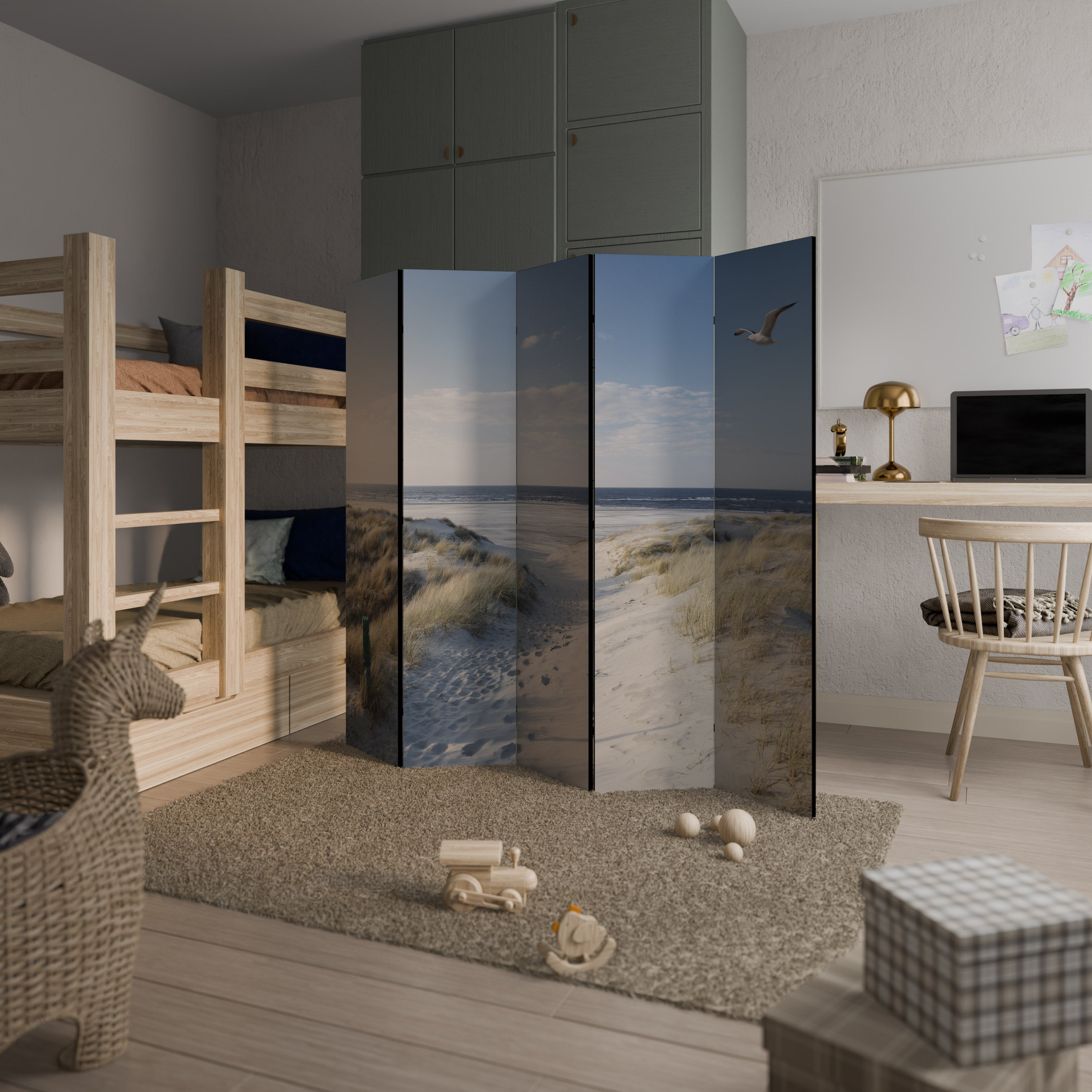 SEASIDE DREAMING 5-Panel Room Divider