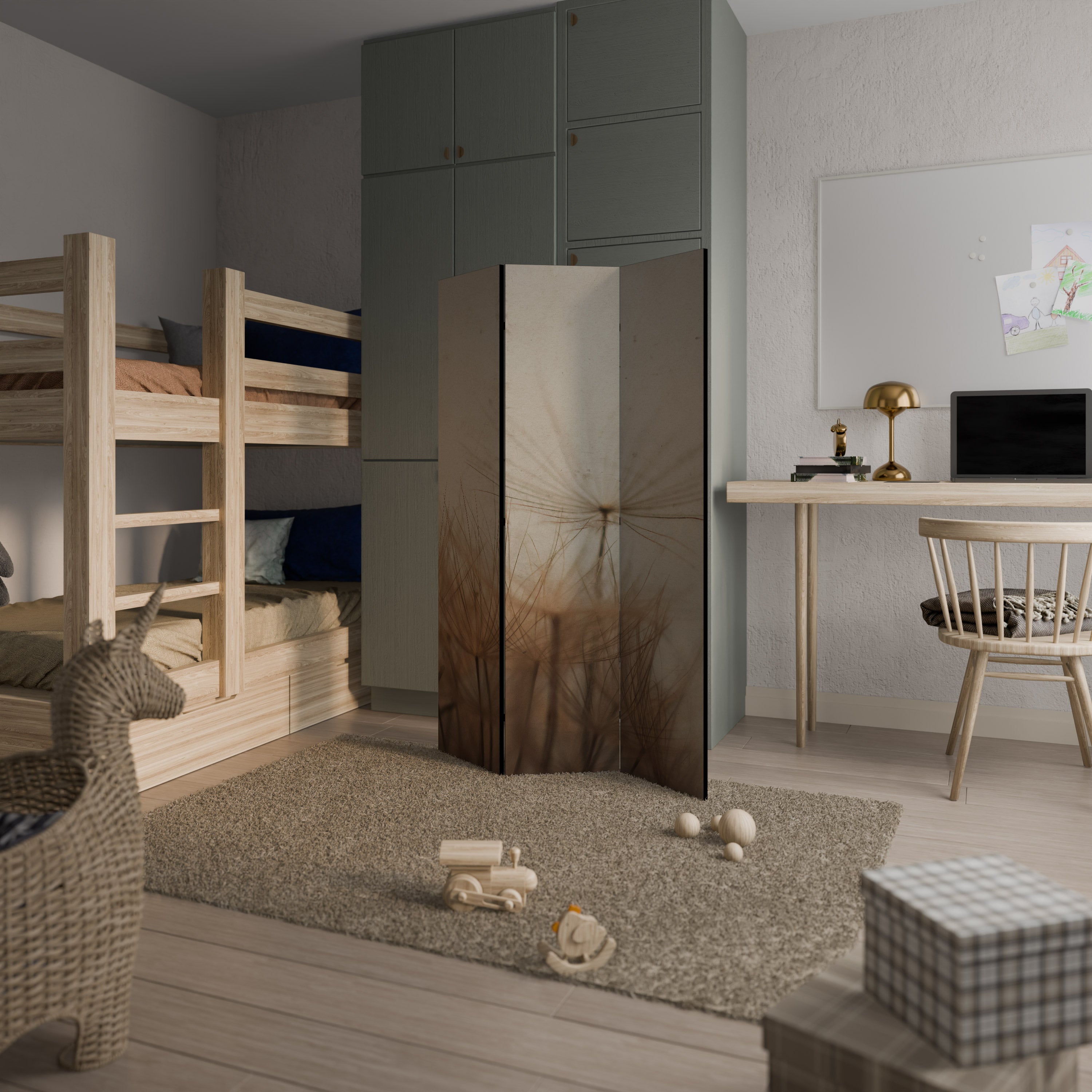 EARTH BREATH 3-Panel Room Divider