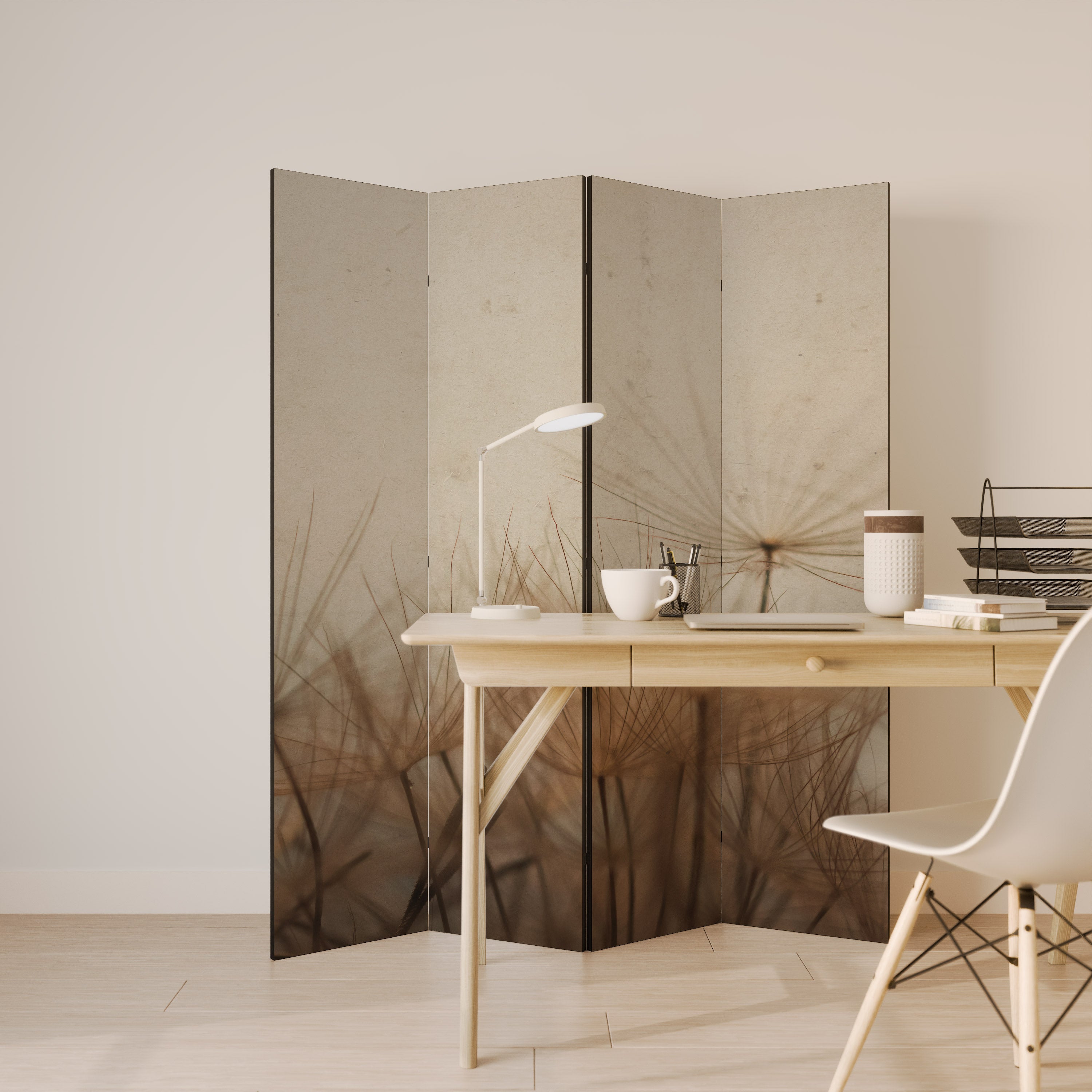 Dekorativ rumsavdelare med 4 paneler EARTH BREATH