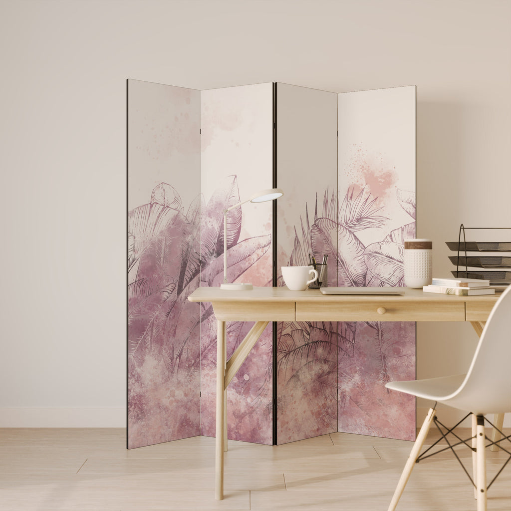 Dekorativ rumsavdelare med 4 paneler i TROPISK GLAM