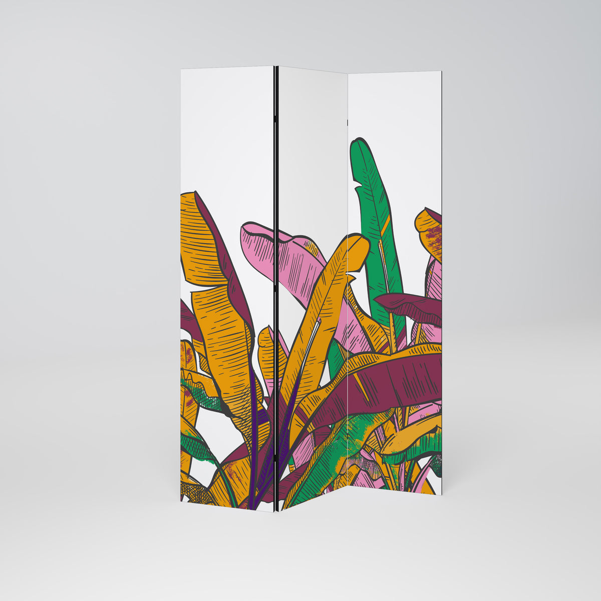 TROPICAL GLOW Dekorativ rumsavdelare – 3 paneler
