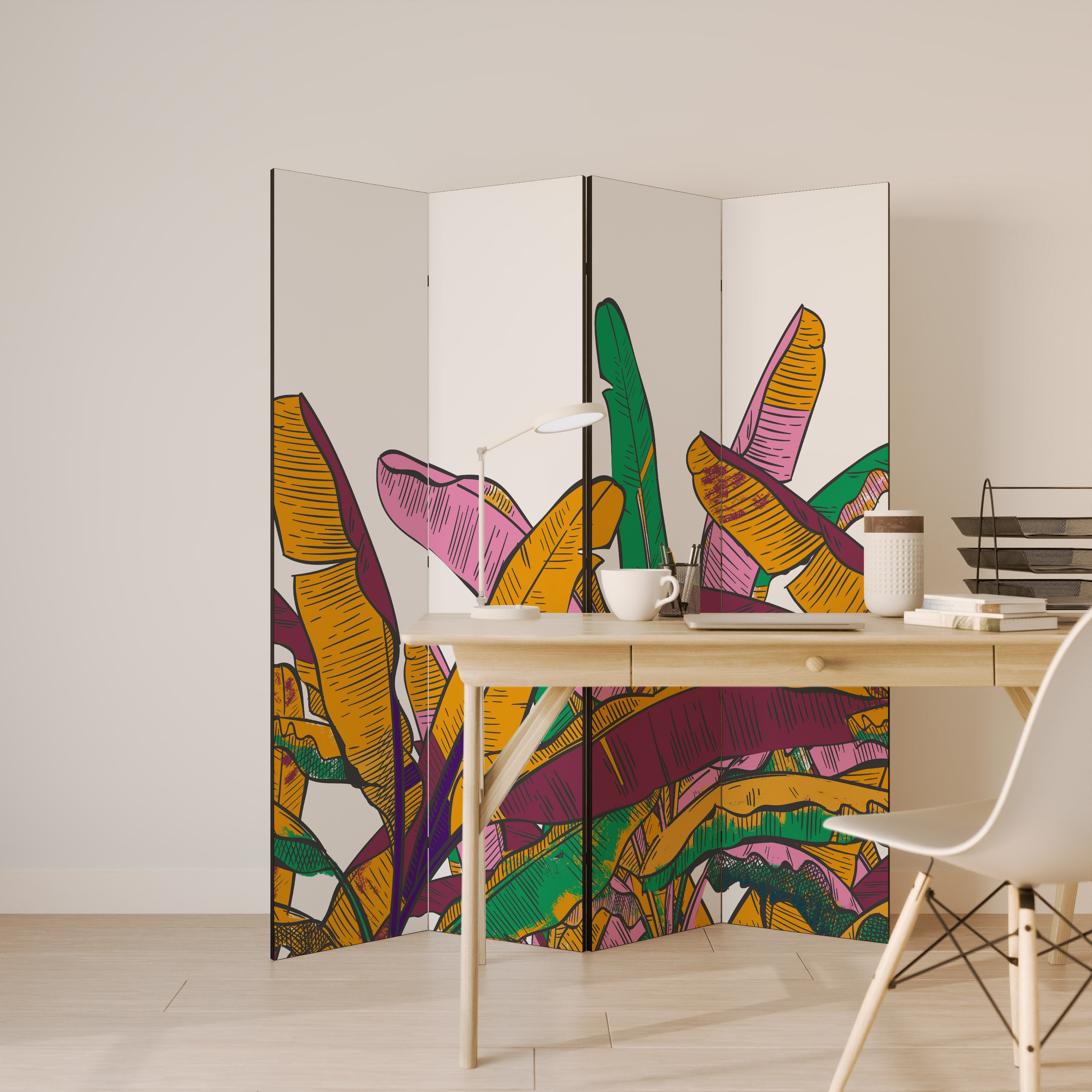 TROPICAL GLOW Rumsavdelare 4 paneler