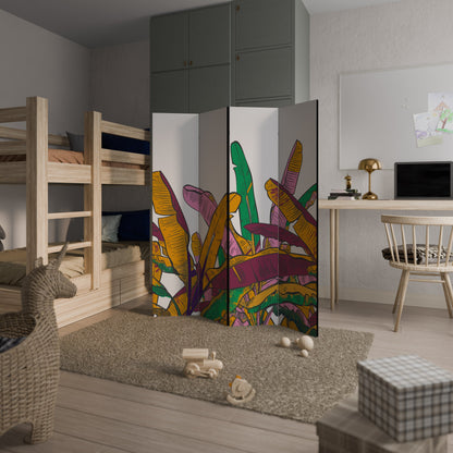 TROPICAL GLOW Decorative 4-Panel Room Divider