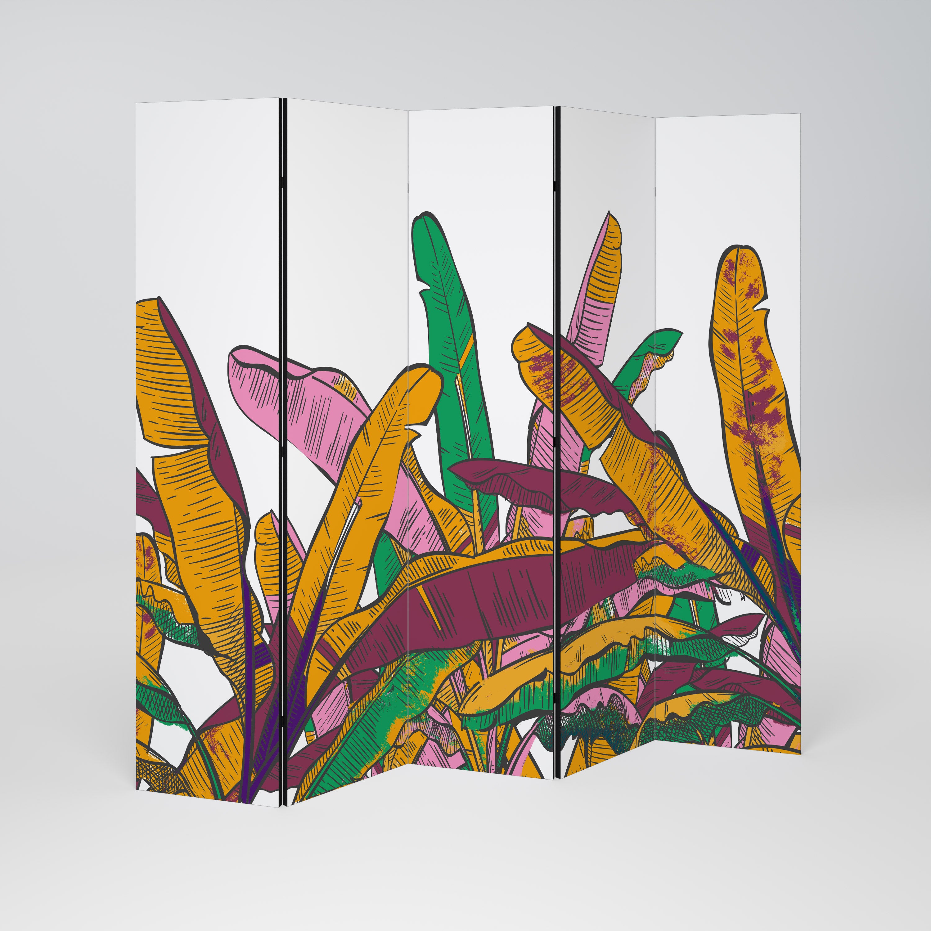 TROPICAL GLOW Dekorativ rumsavdelare – 5 paneler