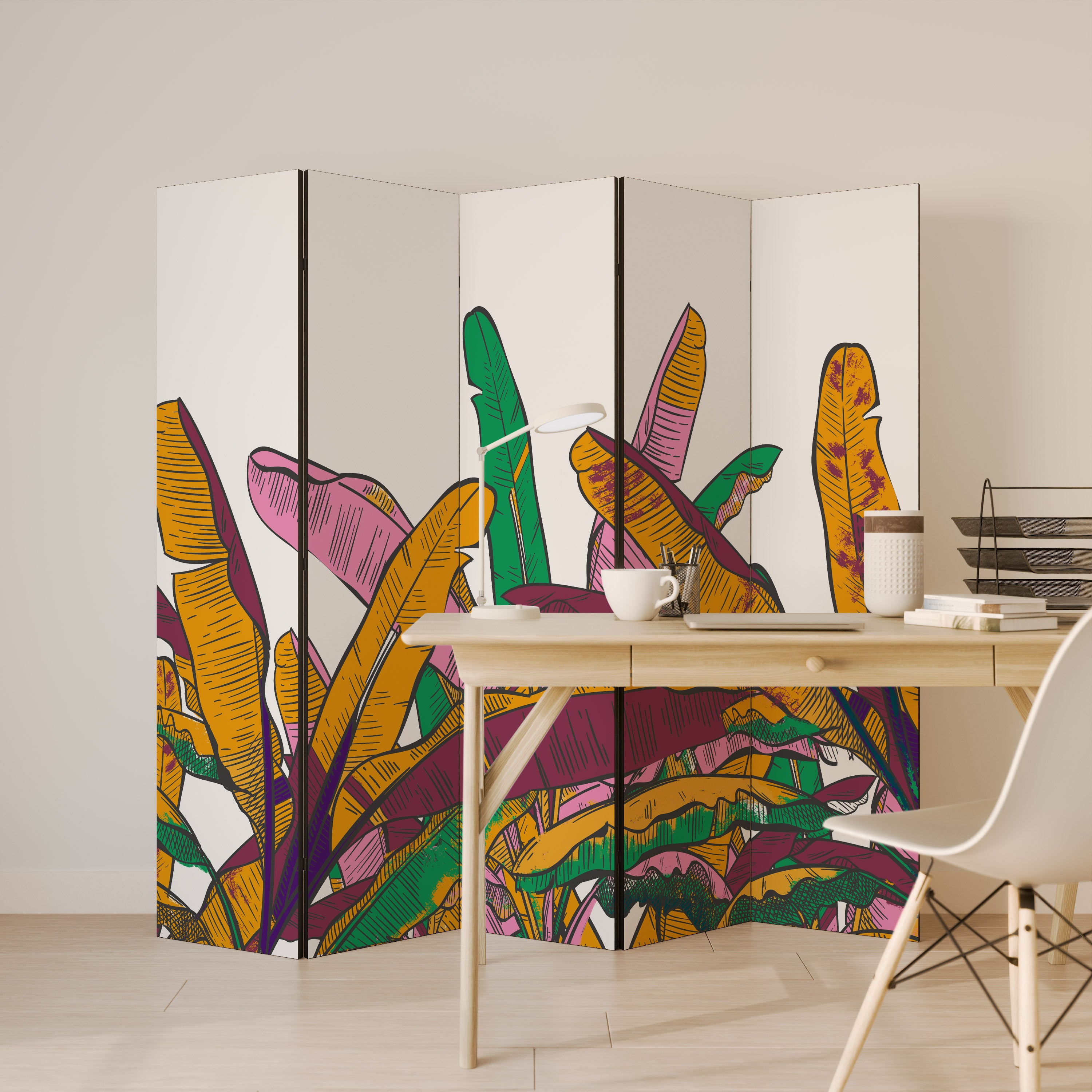 TROPICAL GLOW 5-Panel Room Divider