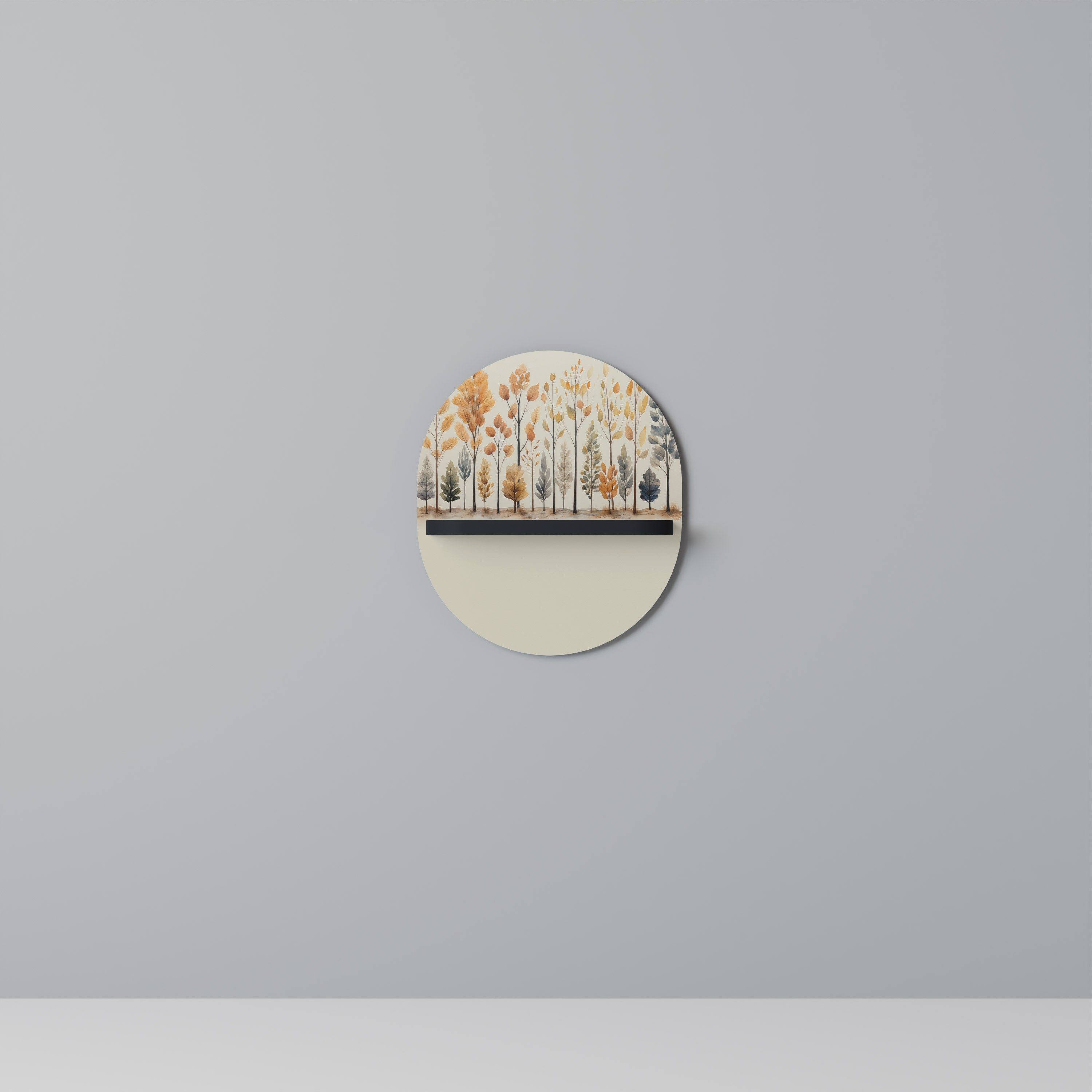 HÖSTSKOG Oval konsthylla i svart finish