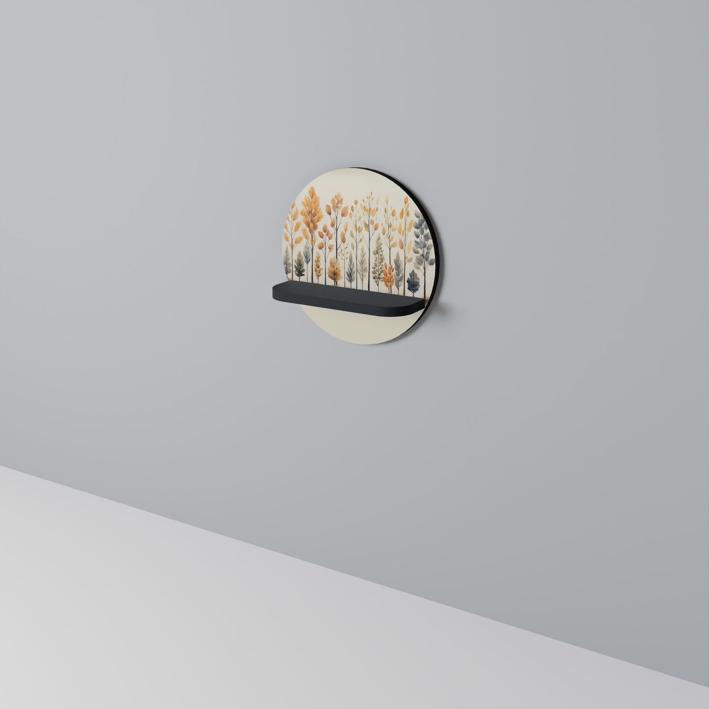 HÖSTSKOG Rund Konsthylla I Svart Finish