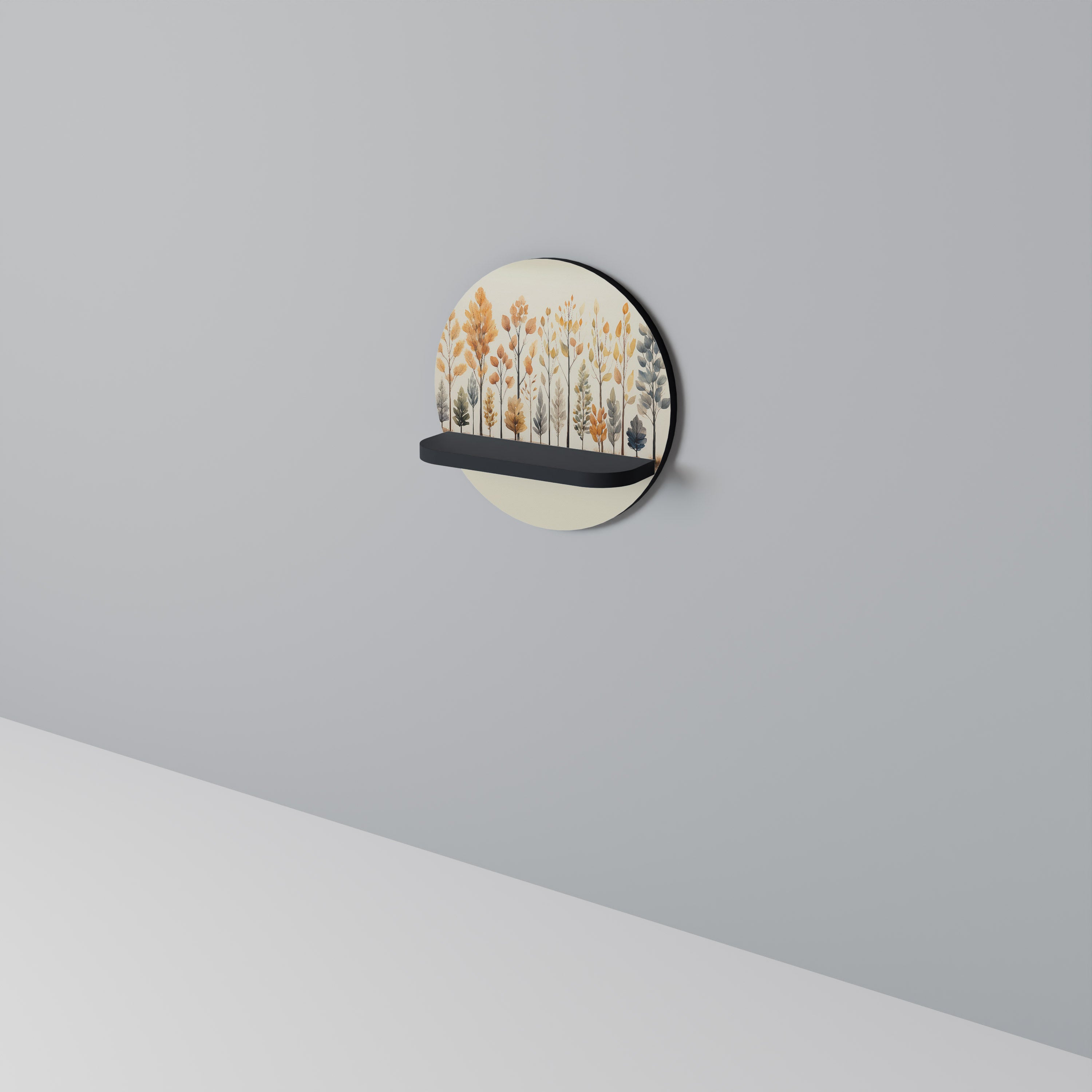 HÖSTSKOG Rund Konsthylla I Svart Finish
