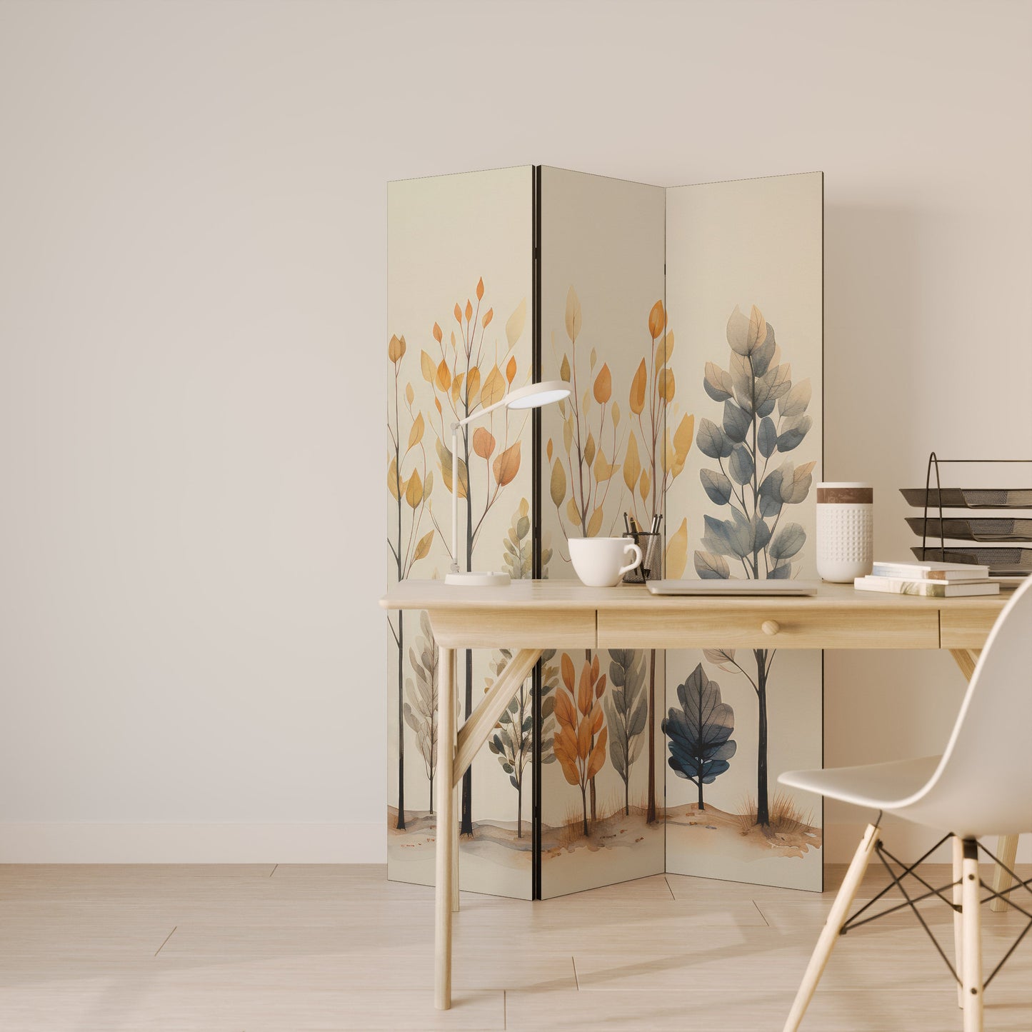 Dekorativ rumsavdelare med 3 paneler, AUTUMN FOREST