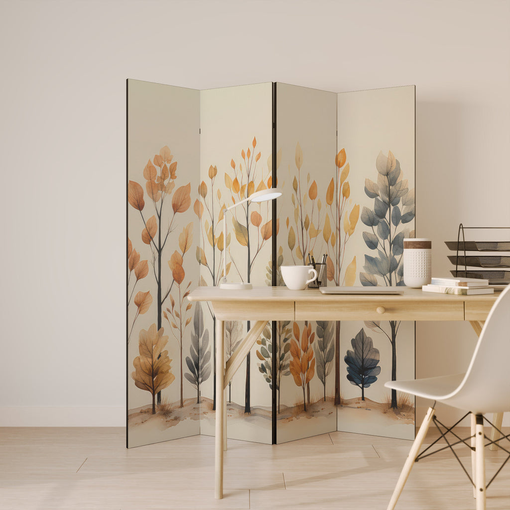 Dekorativ rumsavdelare med 4 paneler i AUTUMN FOREST