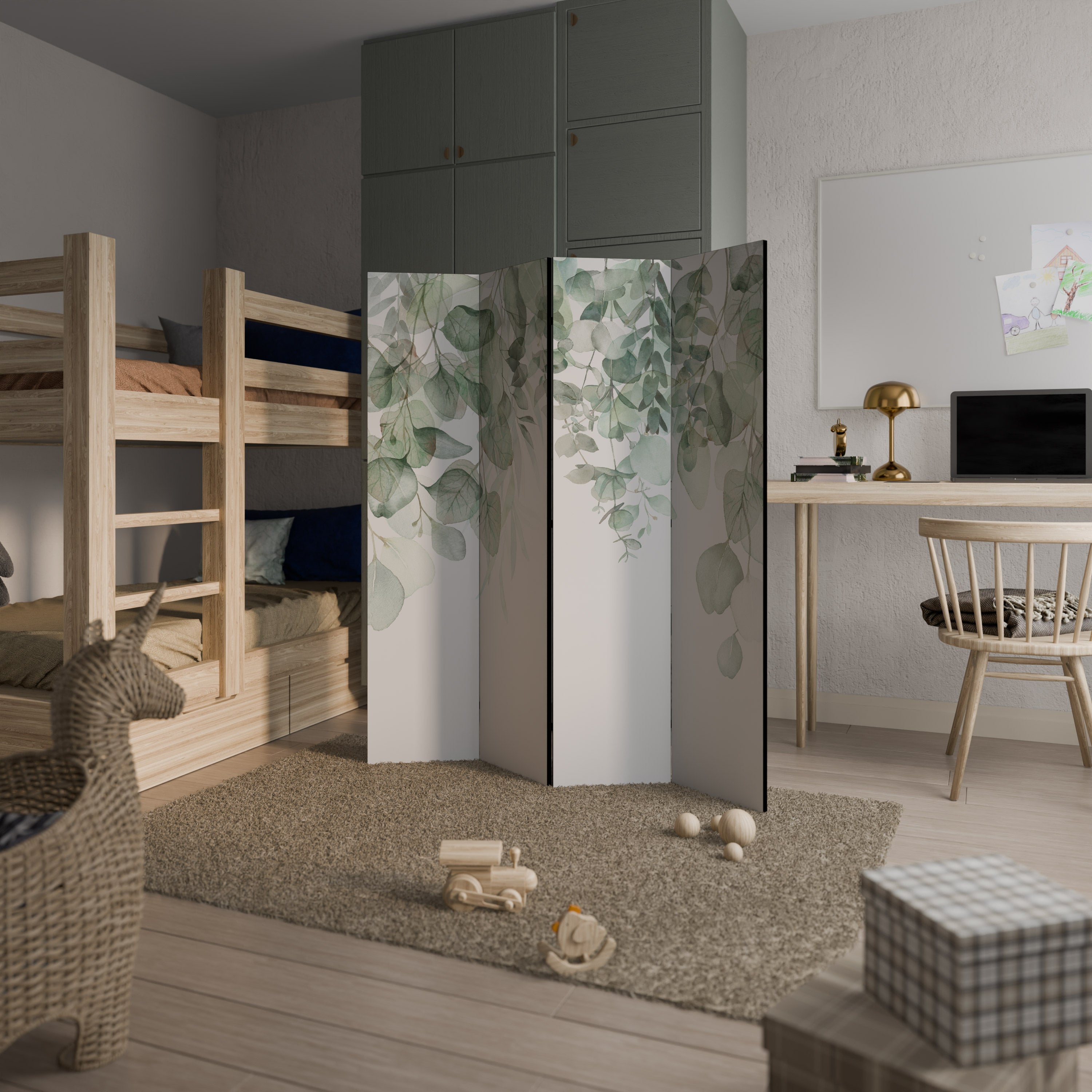 PURE VERDURE Dekorativ rumsavdelare med 4 paneler