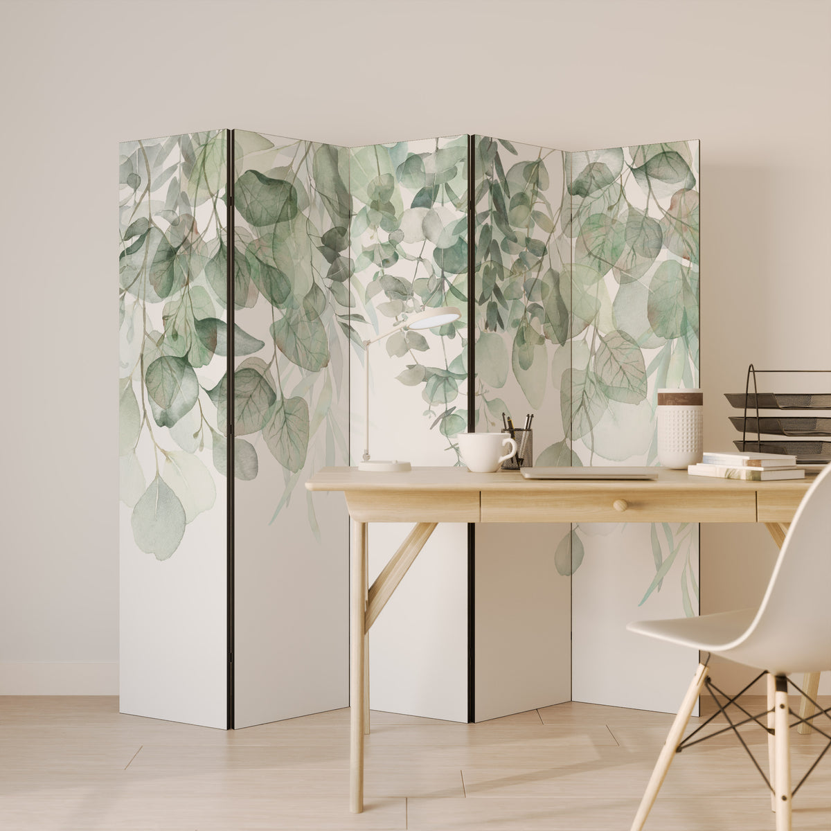 PURE VERDURE Dekorativ rumsavdelare – 5 paneler