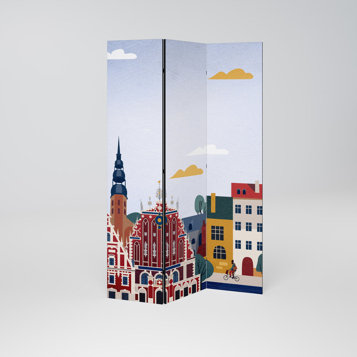 MEMORY OF RIGA Dekorativ rumsavdelare – 3 paneler