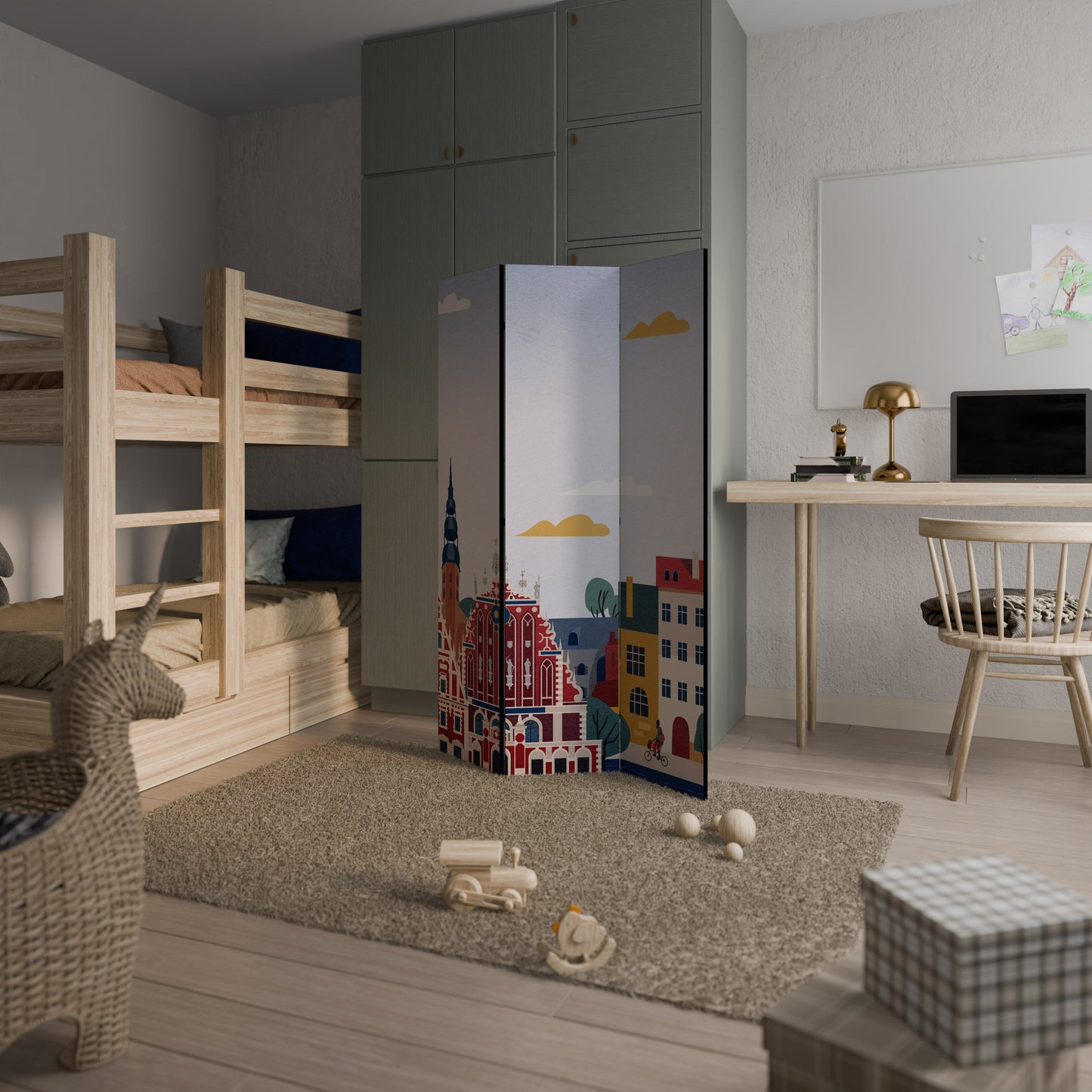 MEMORY OF RIGA Decorative 3-Panel Room Divider