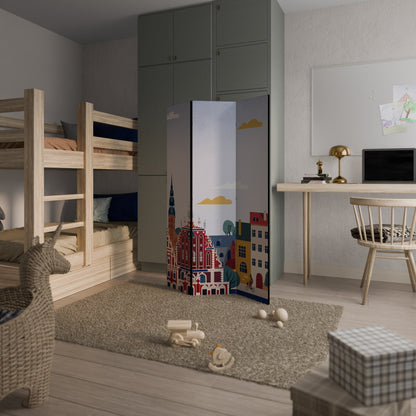 MEMORY OF RIGA Decorative 3-Panel Room Divider