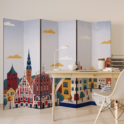 MEMORY OF RIGA Decorative 6-Panel Room Divider