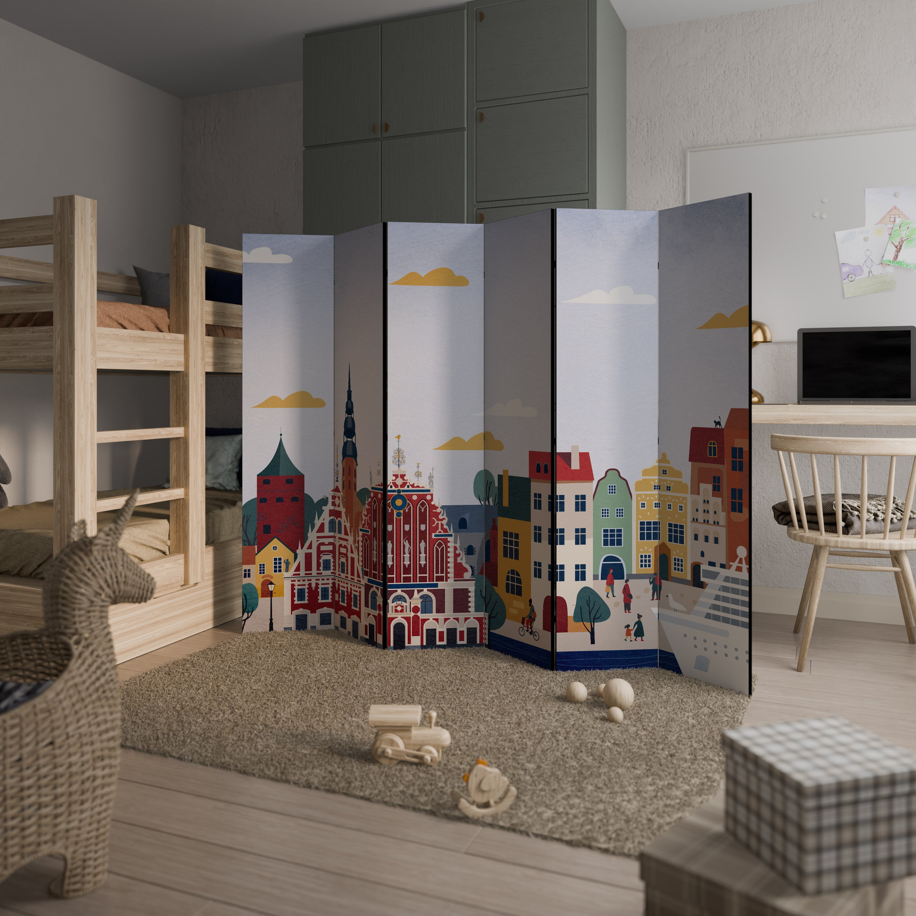 MEMORY OF RIGA 6-Panel Room Divider