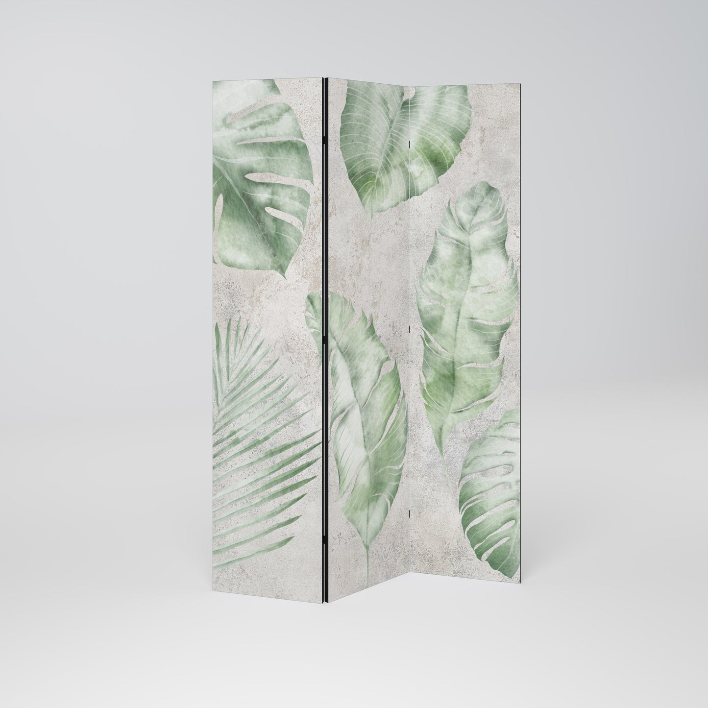 LUSH LEAF WHISPERS Dekorativ rumsavdelare med 3 paneler