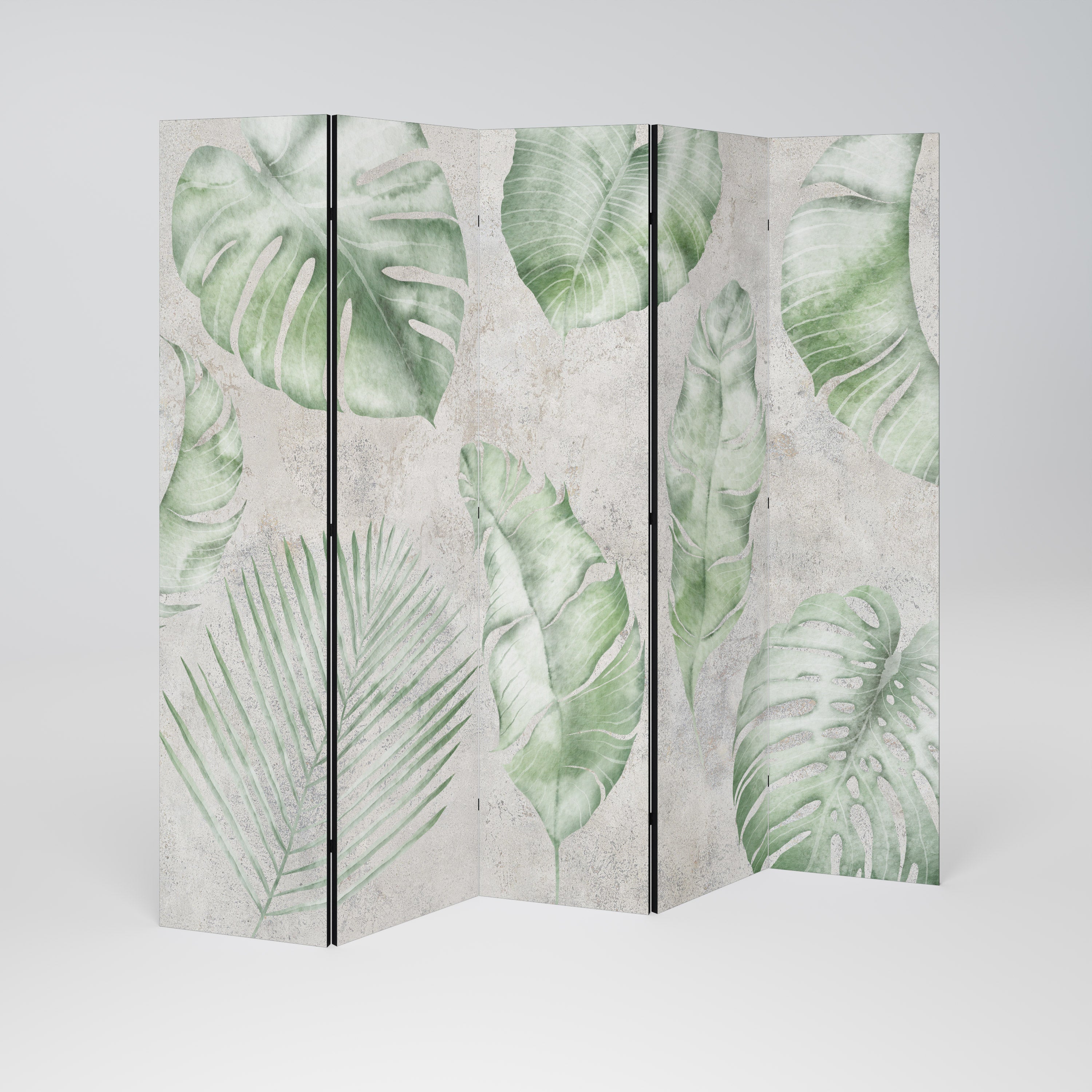 LUSH LEAF WHISPERS Dekorativ rumsavdelare – 5 paneler