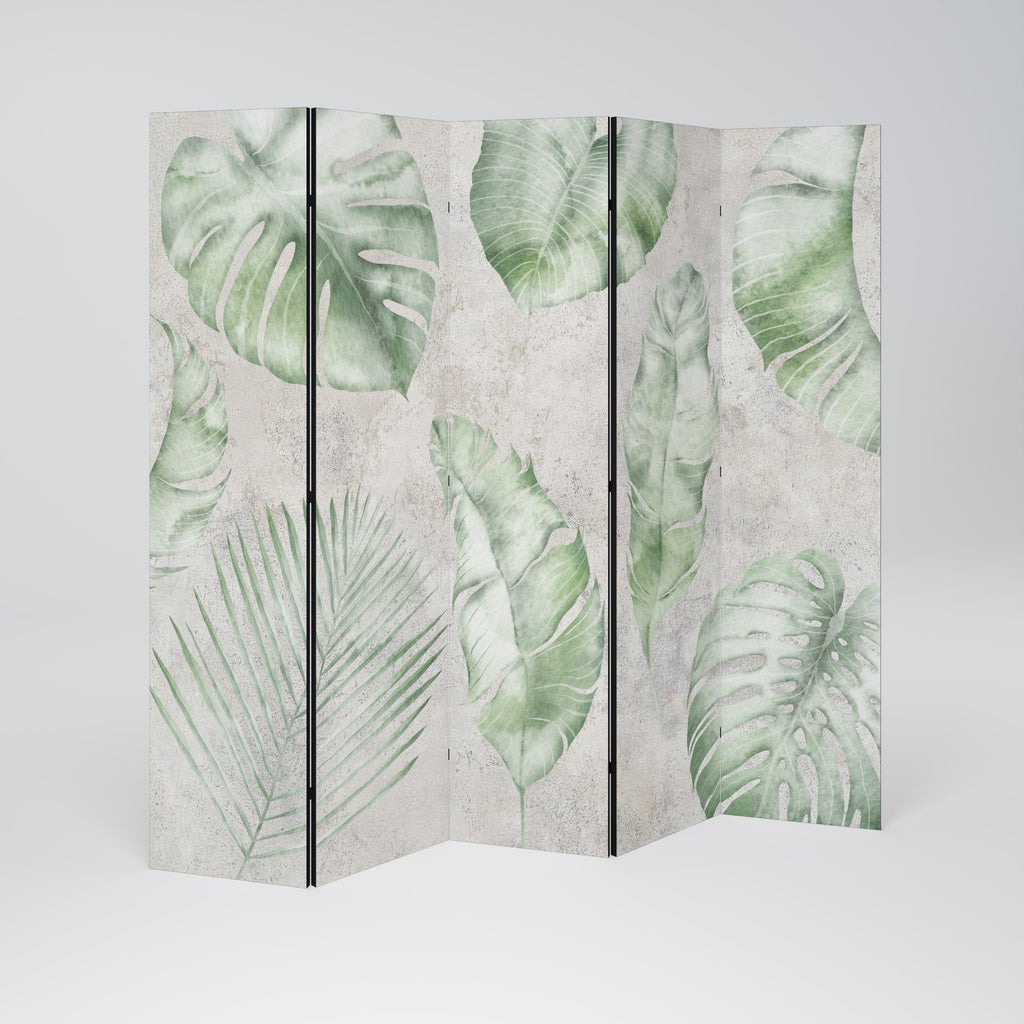 LUSH LEAF WHISPERS Dekorativ rumsavdelare med 5 paneler