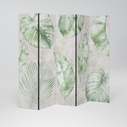 LUSH LEAF WHISPERS Dekorativ rumsavdelare med 5 paneler