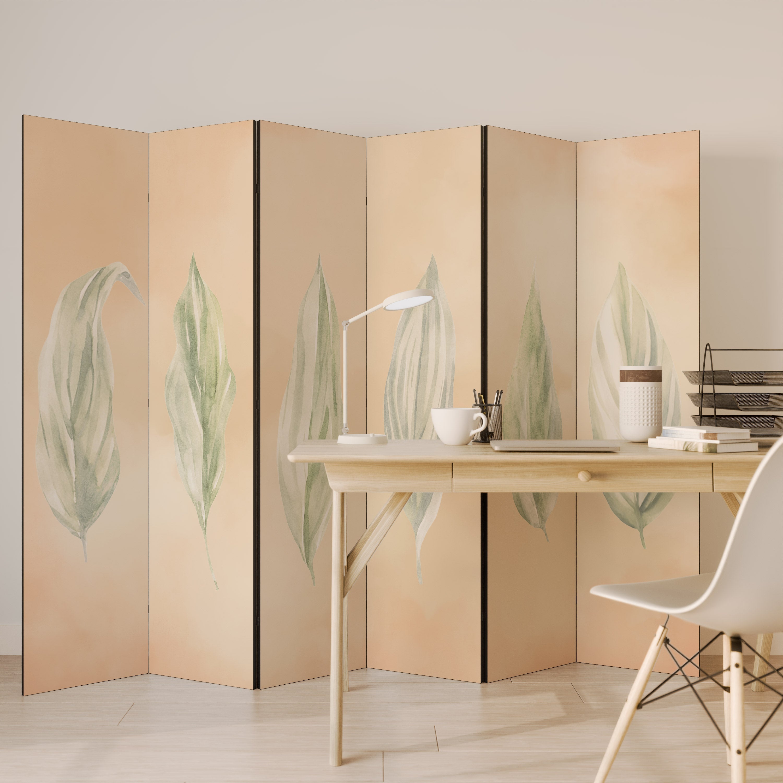 LEAFY HARMONY Dekorativ rumsavdelare med 6 paneler