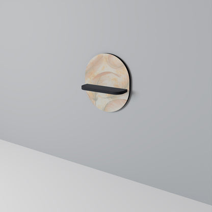AURA OF LIGHT Oval konsthylla i svart finish