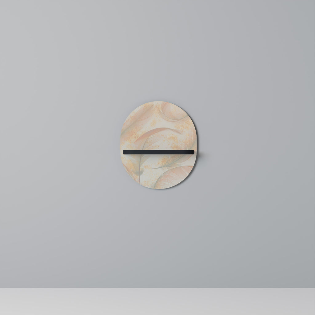AURA OF LIGHT Oval konsthylla i svart finish