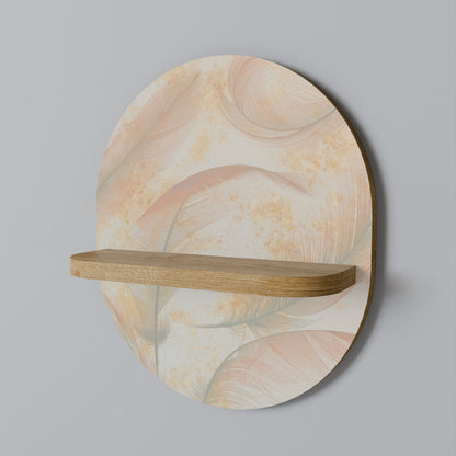 AURA OF LIGHT Oval Art Shelf In Oak Effect